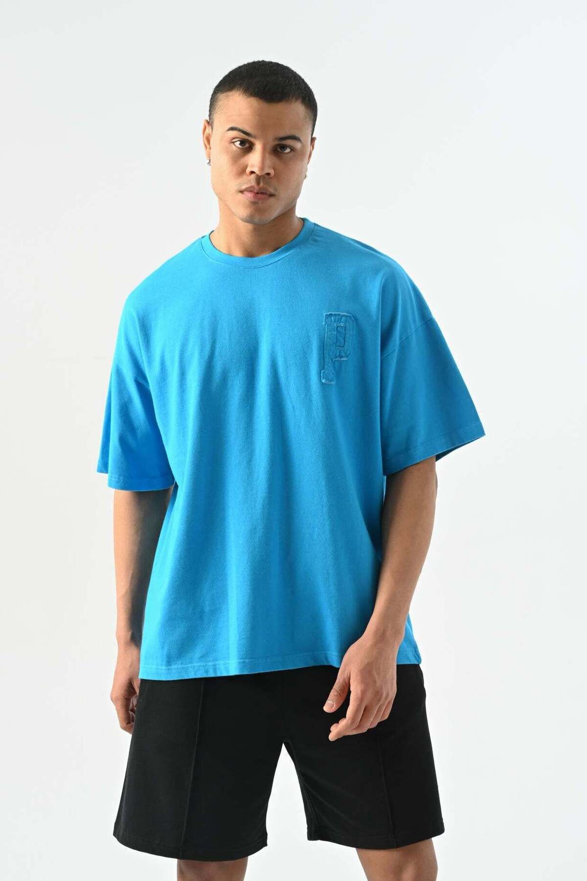 jaceyjace Paris Oversize T-shirt - Mavi