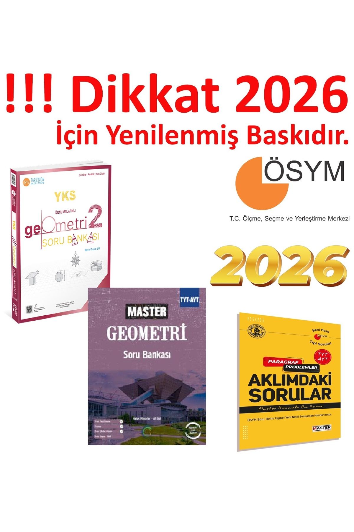 Üç Dört Beş Yayıncılık Üç Dört Beş YKS Geometri 2 Soru Bankası & Okyanus TYt-AYT Master Geometri Soru Bankası Güncel Baskı