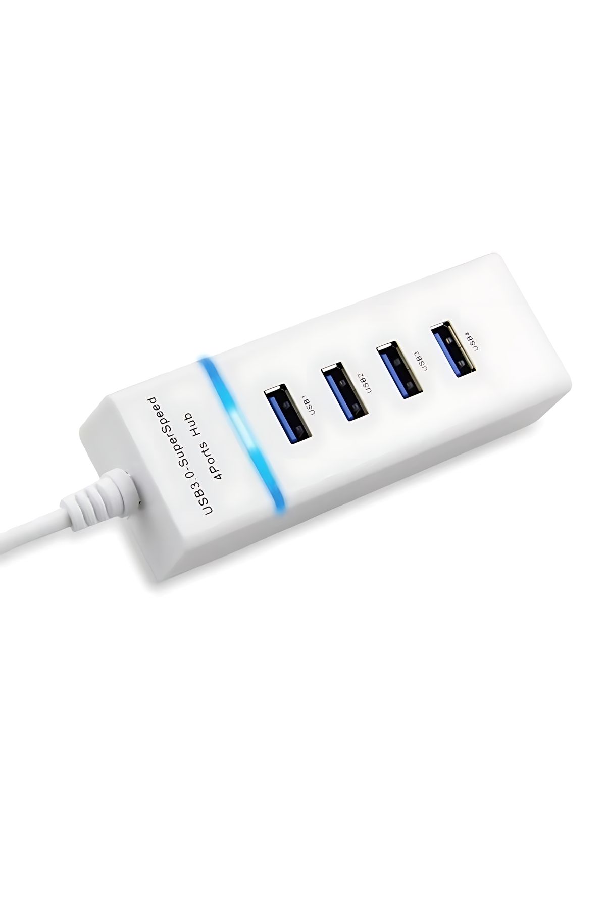 Others-USB 3.0 4-Port Portable Hub with 30cm USB 3.0 Cable with Super Speed 5 Gbps (White) 5