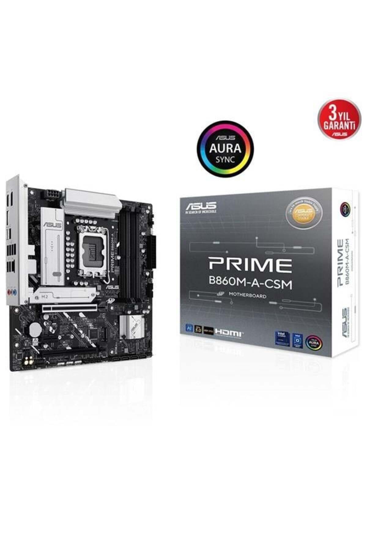 ASUS Prıme B860m-a Csm Ddr5 Hdmı Dp Pcıe 5.0 1851p Matx Kurumsal Anakart