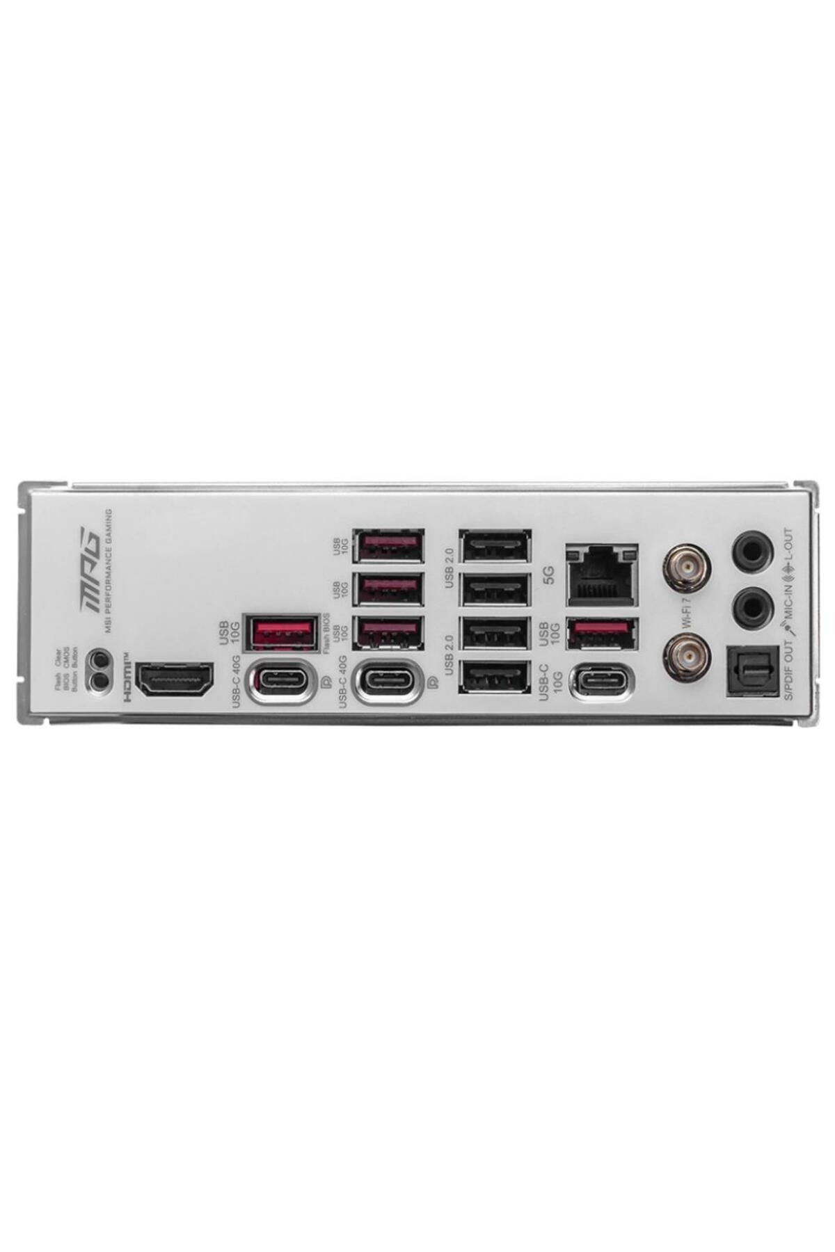 MSI-Mpg X870E Edge Ti Wifi Am5 Ddr5 8400Mhz(Oc) Usb4 4X M.2 HDMI 5g Lan Wifi 7 Rgb Atx 4