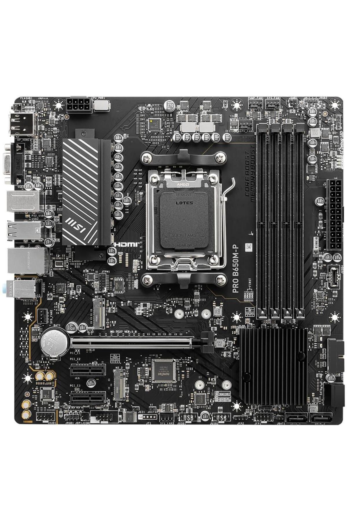 MSI-Msi Pro B650M-P 7200Mhz (Oc) Ddr5 Socket Am5 M.2 HDMI Dp Vga Matx Motherboard 1