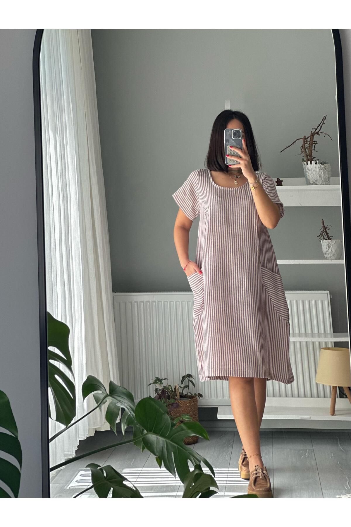 Sultana Collection DIŞ CEPLİ YAN DETAYLI ELBİSE