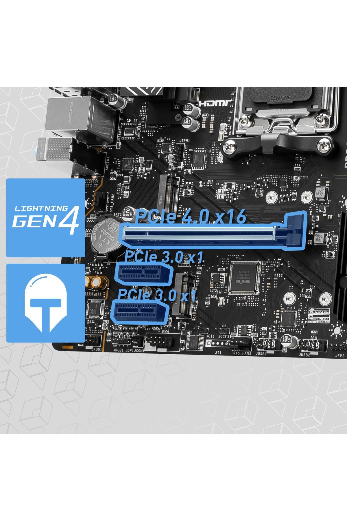 MSI-Msi Pro B650M-P 7200Mhz (Oc) Ddr5 Socket Am5 M.2 HDMI Dp Vga Matx Motherboard 3