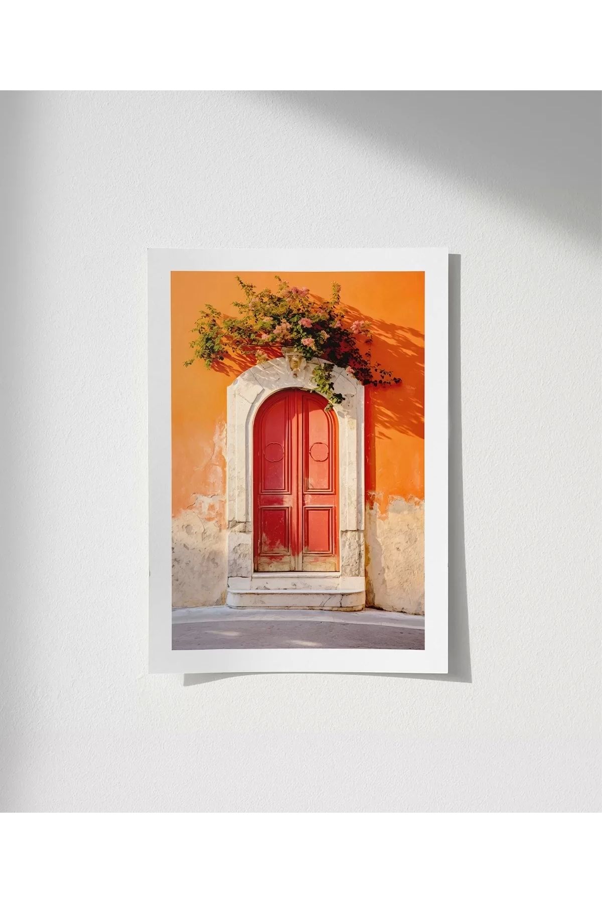 VOGLOO Çerçevesiz Poster Akdeniz Kırmızı Kapı