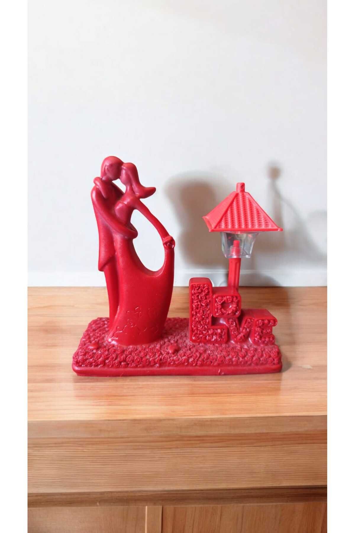 Hureggo vintage love temalı ışıklı biblo & 14 x 14 cm