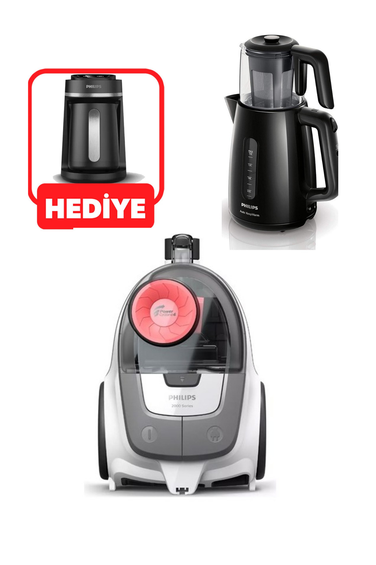 PHILIPS MASTER Colour CDM-TPF 4個セット Philips PowerCyclone 4 Torbasız Süpürge 850 Watt / Çay Makinesi