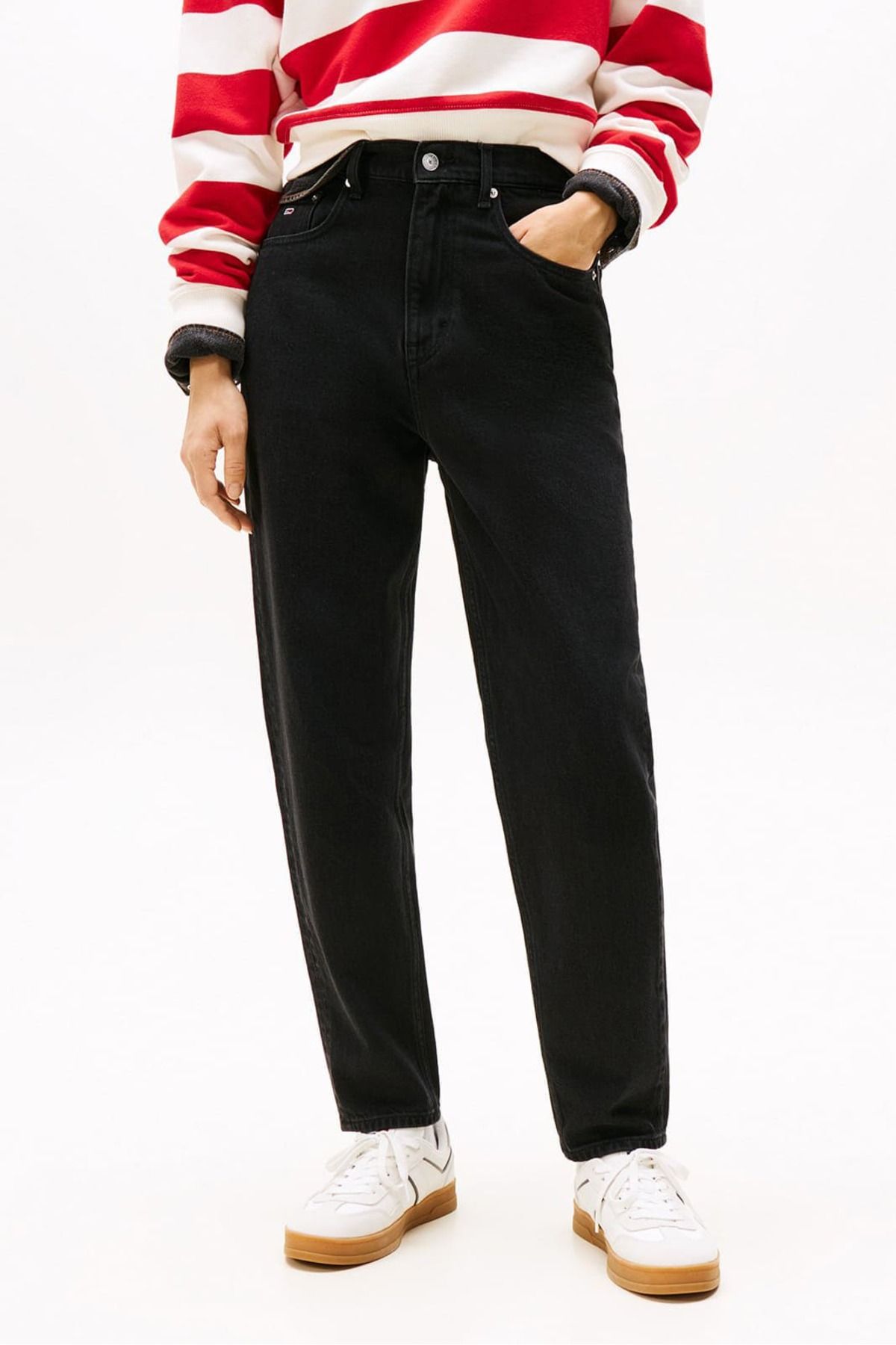 Tommy Hilfiger Kadın Th Mom Jeans - Siyah
