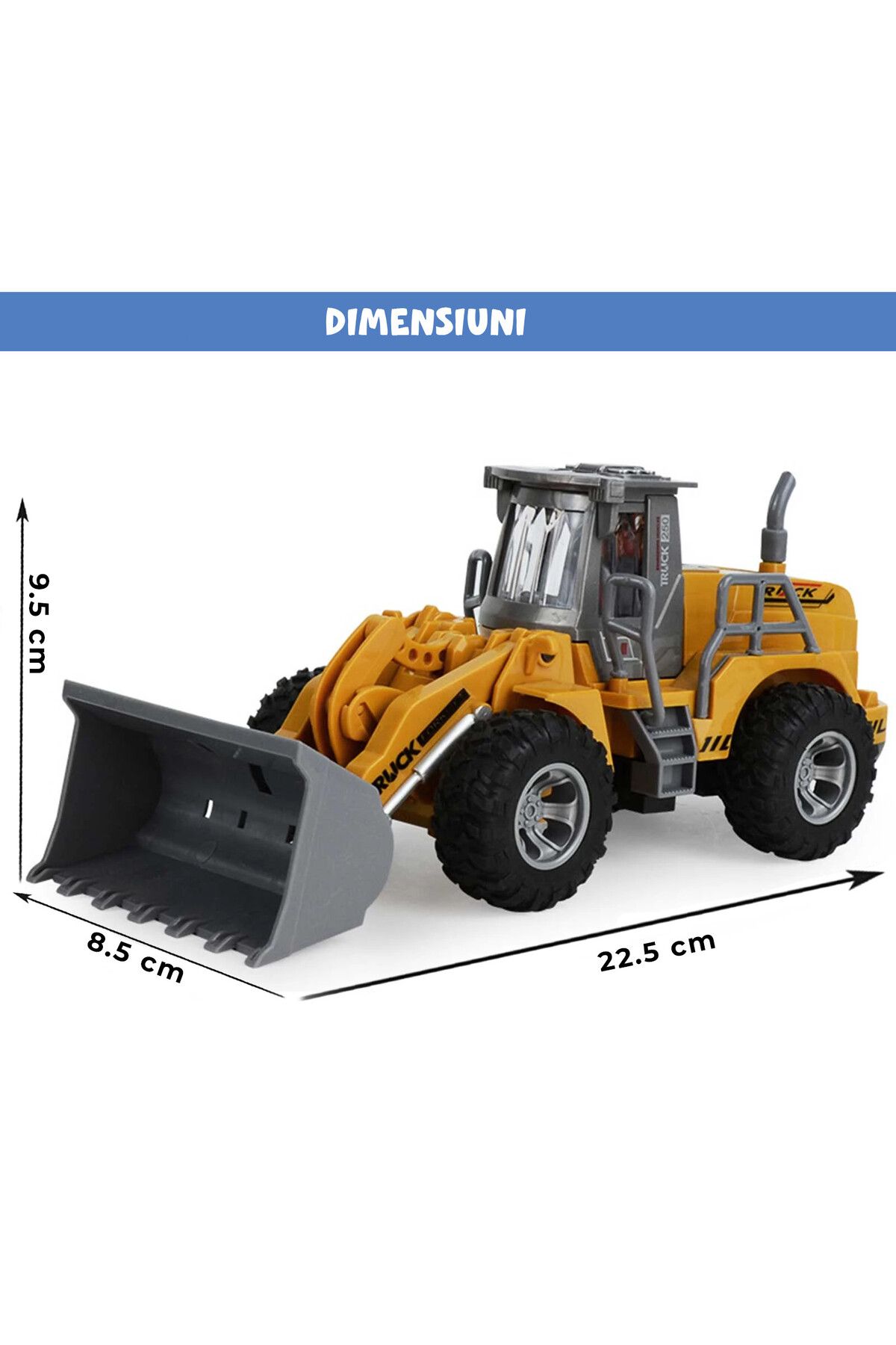 Pitikot-Pitikot® Toy Backhoe Loader with RC Remote Control for Kids with Front Loader 6