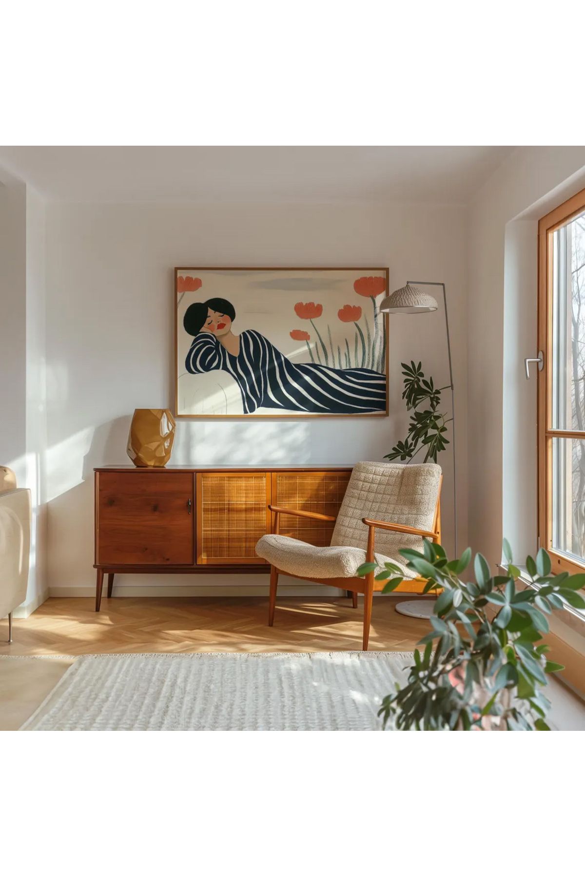 Dekorsiahome Tek Parça Ahşap Çerçeveli Oturma Odası Salon Mutfak Tablo TK0617