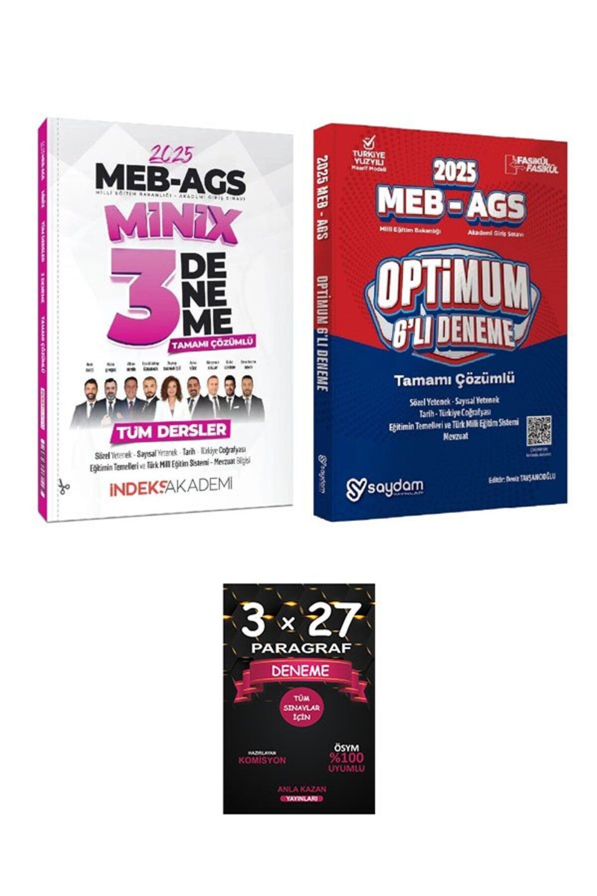 Anla Kazan Yayınları İndeks + Saydam 2025 MEB-AGS Tüm Dersler 3+6 Deneme 2 li Set+AnlaKAzan Paragraf