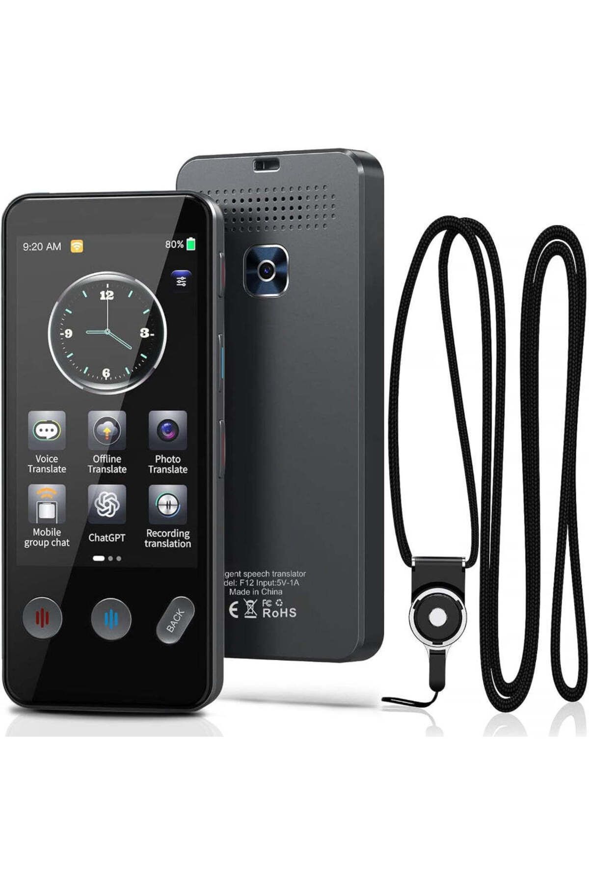 Velixo-Smart Translator, 3.4" Screen, 5MP, WiFi, BT, AI ChatGPT, 143 Lang Voice, 19 Offline, Photo/Text 1