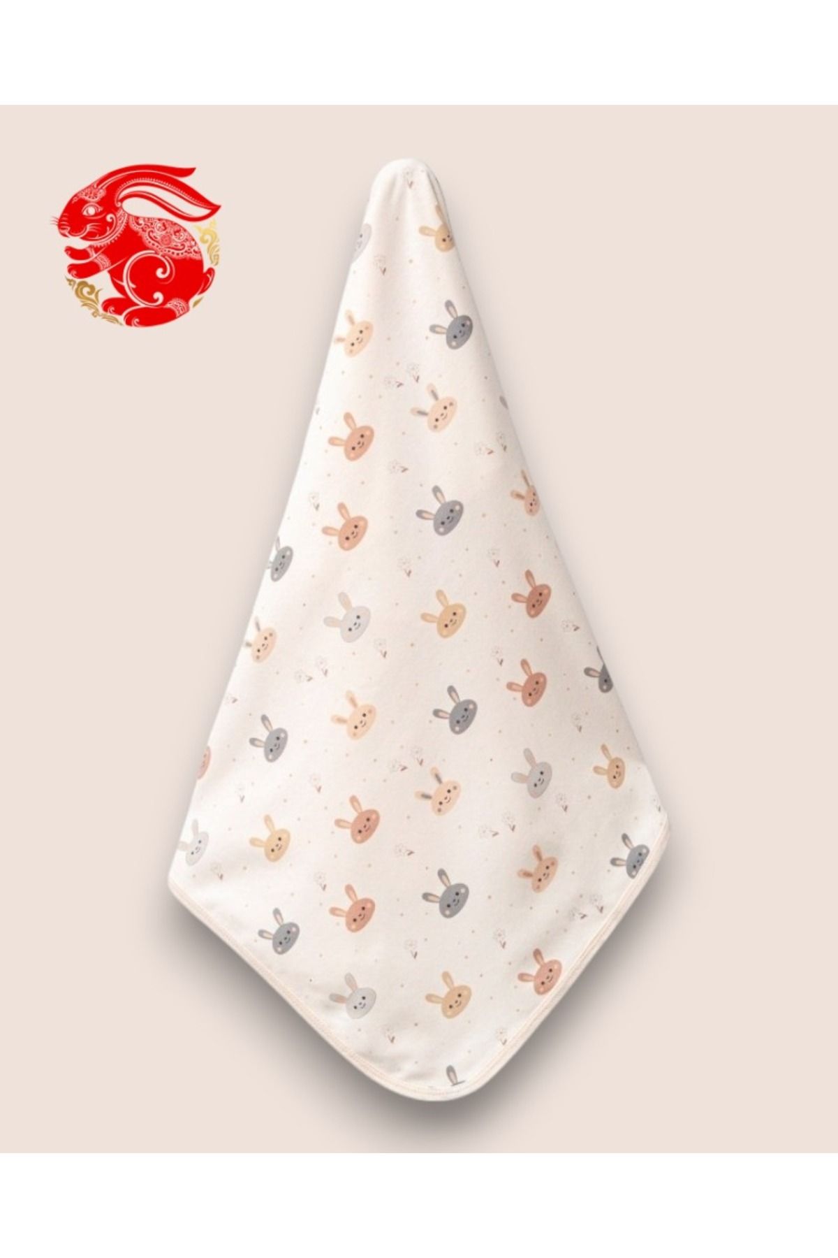 MINNOOSH BABY Baskılı Çift Kat Penye Bebek Örtüsü - Unisex - (%100 PAMUK)