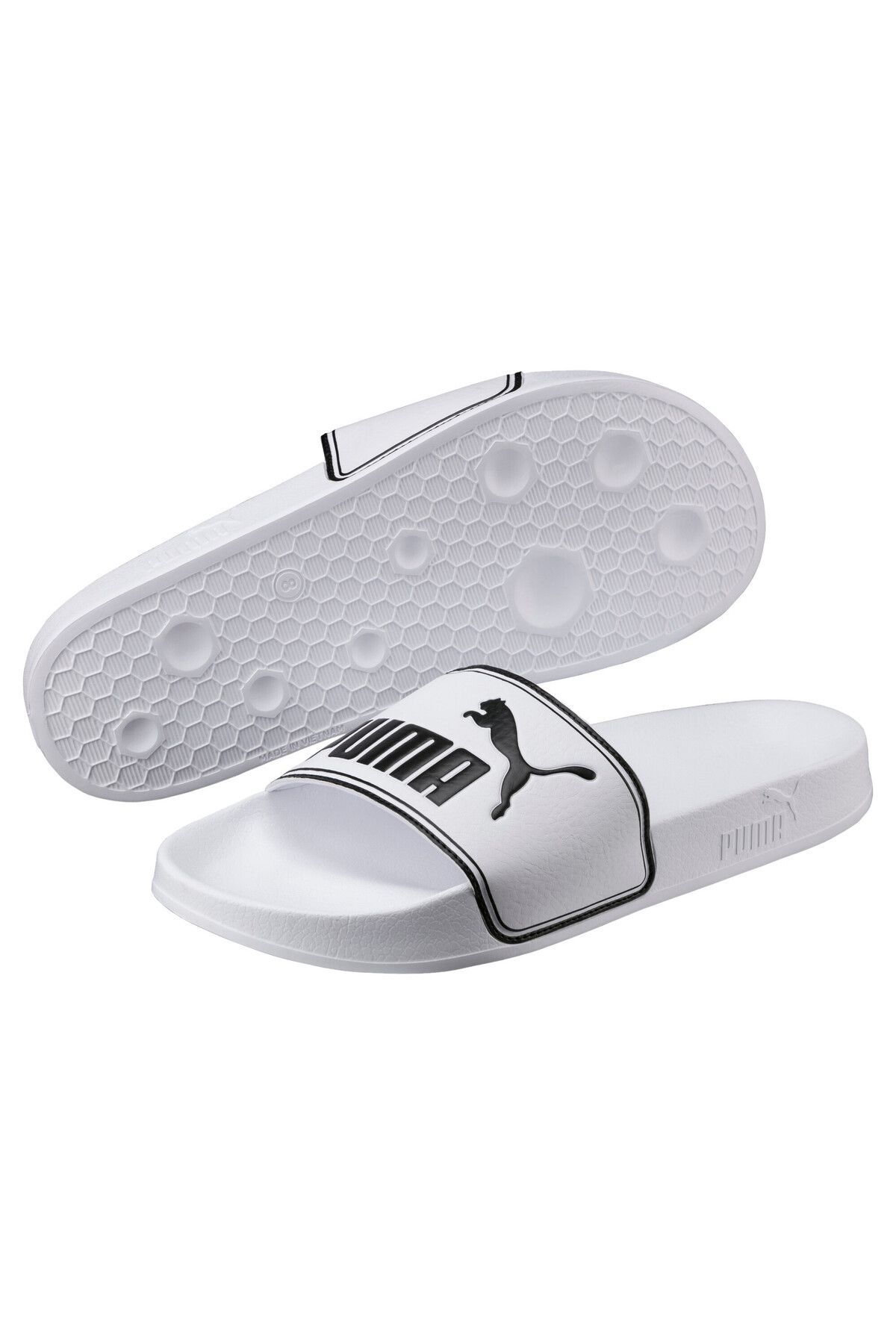 Puma-Unisex Leadcat Slide Sandals Sports Slippers - White 2
