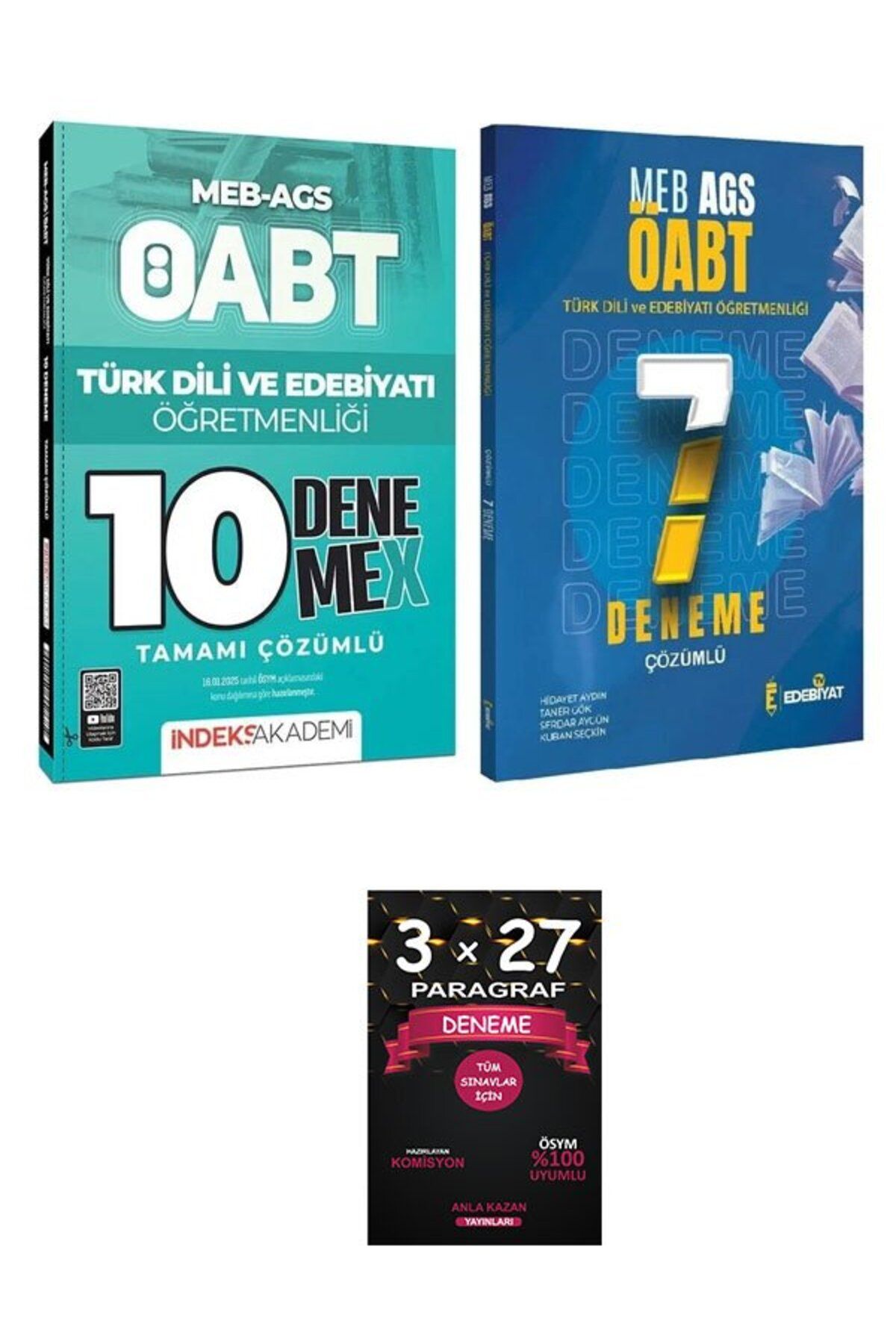 Anla Kazan Yayınları Edebiyat TV + İndeks ÖABT MEB-AGS Türk Dili Edebiyatı Öğretmenliği 7+10 Deneme 2 li Set+AnlaKAzan P