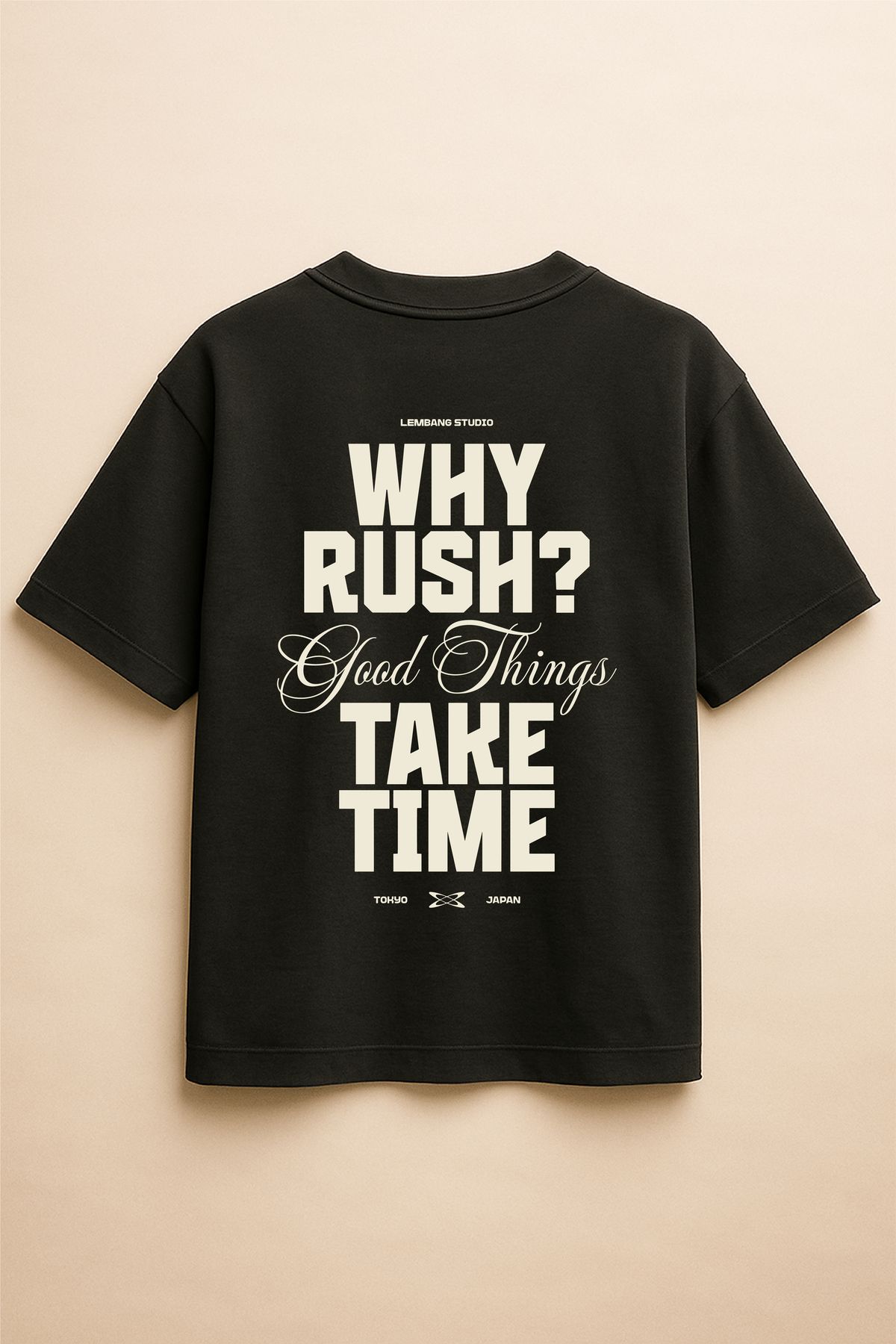 Altair Tr Siyah Renk Oversize Good Things Take Time Baskılı Unisex Tişört T-Shirt