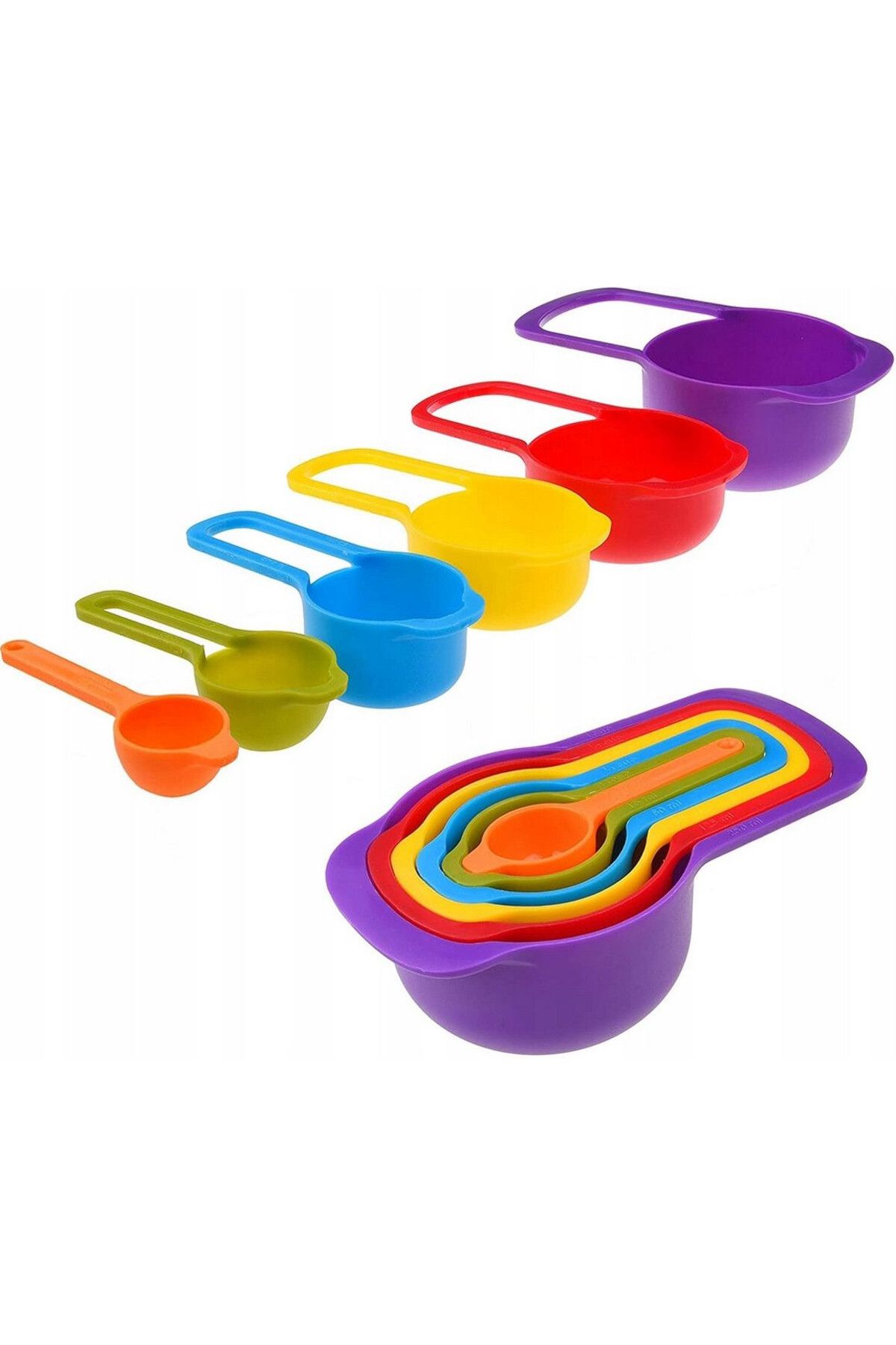 OEM Set 6 Linguri De Masurat Pentru Bucatarie, Plastic, Multicolor - One Size