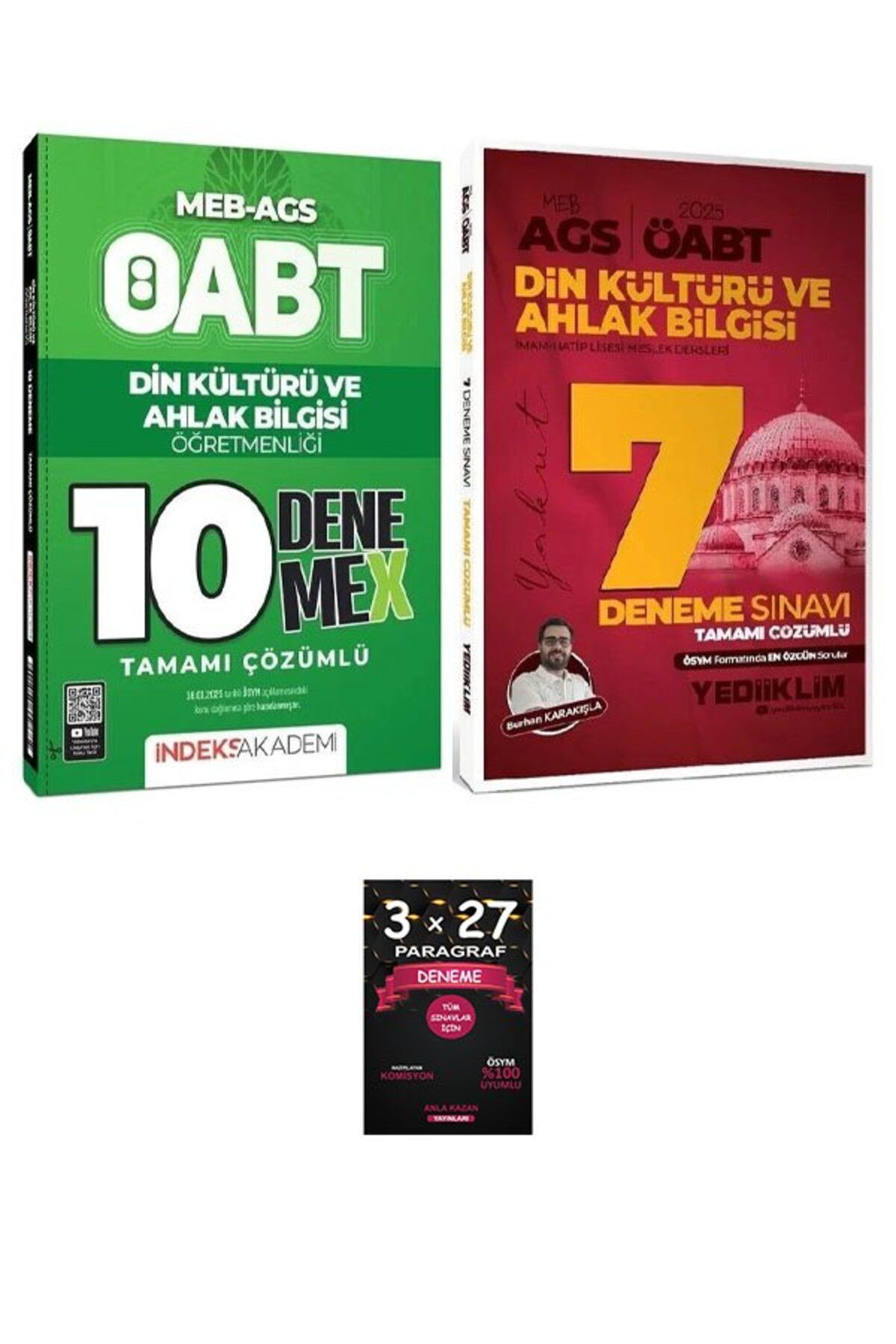 Anla Kazan Yayınları Yediiklim + İndeks 2025 ÖABT MEB-AGS Din Kültürü ve Ahlak Bilgisi Öğretmenliği 7+10 Deneme 2 li Set