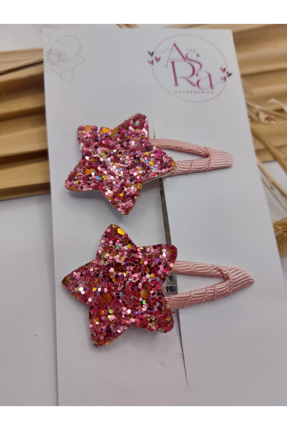 AsRa Accessories glitter yıldız figürlü çıtçıt toka