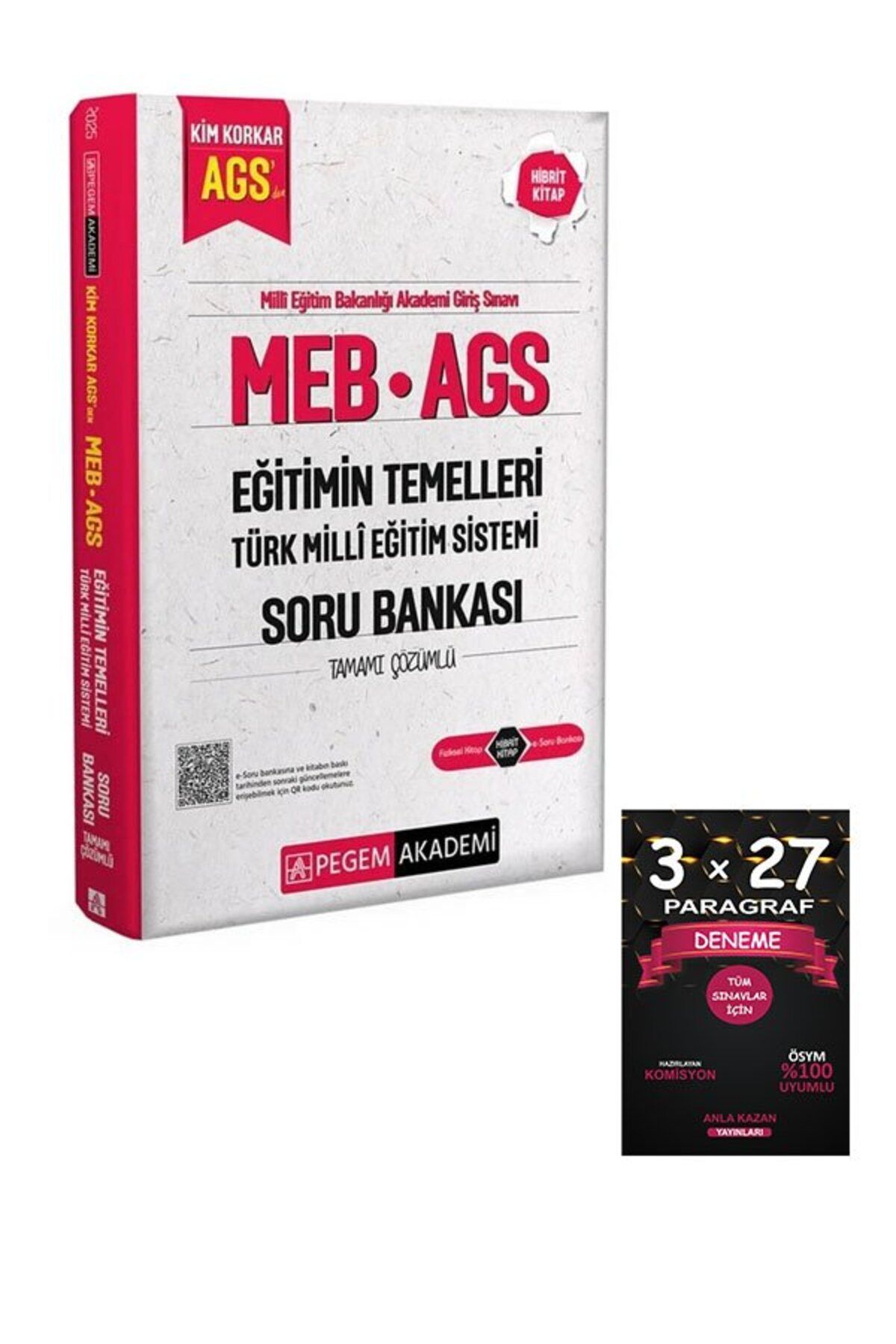 Anla Kazan Yayınları Pegem 2025 MEB-AGS Eğitimin Temelleri ve Türk Milli Eğitim Sistemi Kim Korkar Soru Bankası+AnlaKAza