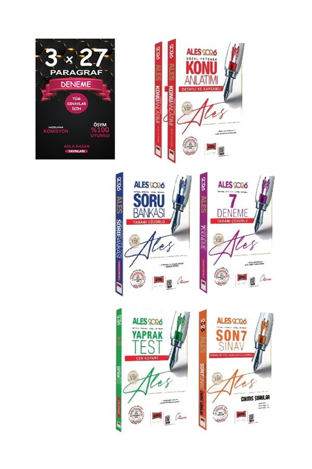 Anla Kazan Yayınları Yargı 2026 ALES VIP Konu + Soru Bankası + 7 Deneme + Yaprak Test + Son 7 Sınav Çıkmış 5 li Set+Anla