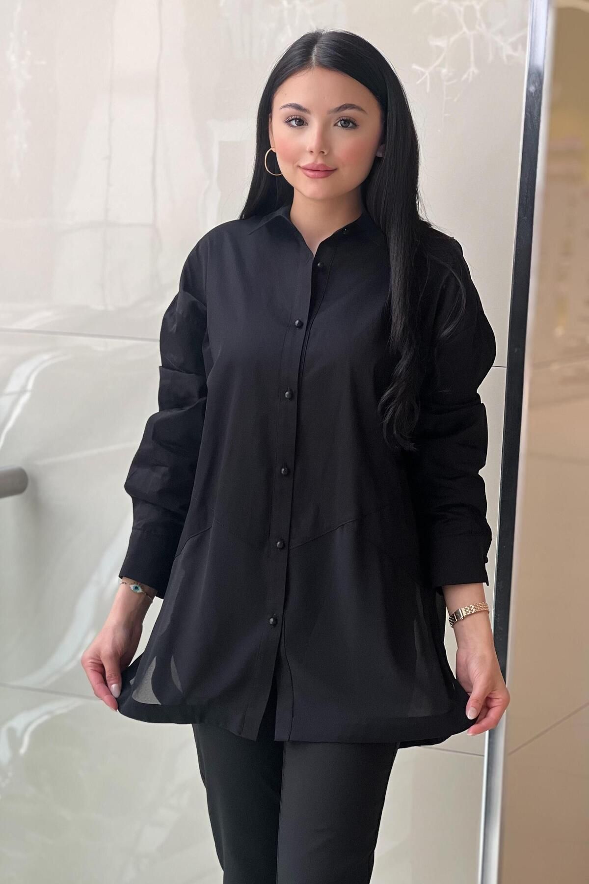 Ghisa Şifon Detaylı Pamuk Gömlek