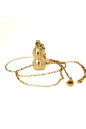 666 Paslanmaz Çelik Şişe Kolye Altın Renk İnce Zincirli Çevirmeli Su Geçirmez...