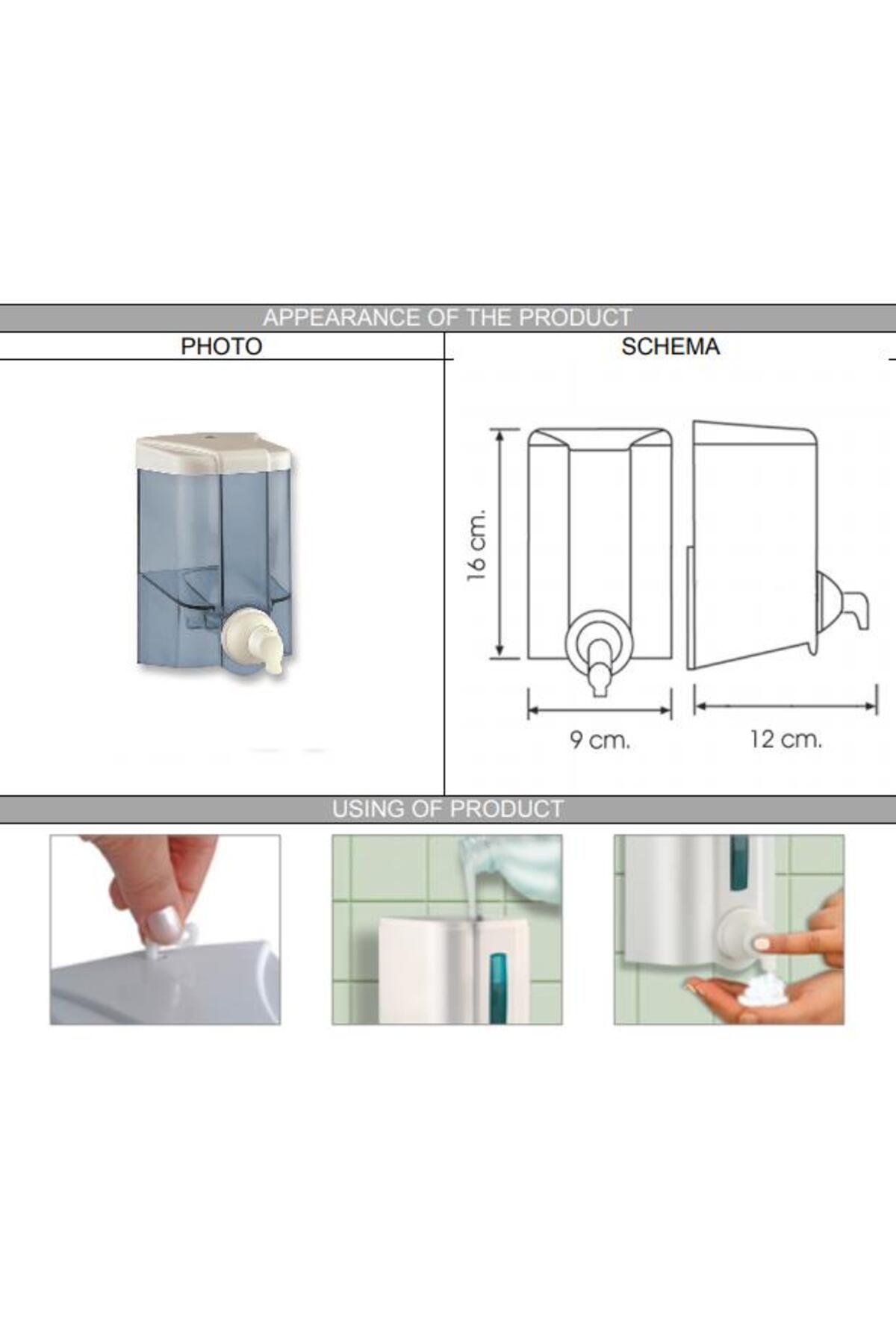 Omnipazar-Dozator de săpun spumă Vialli F2t cu rezervor transparent 500 ml 2