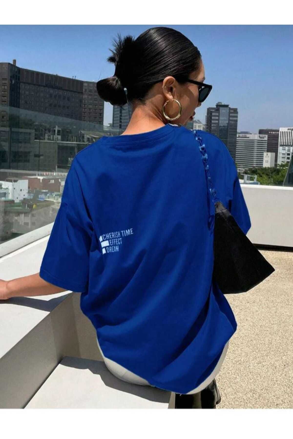 KOZİA OUTDOORS malkoçbey cherısh tıme baskılı overisze unisex basic t-şhirt