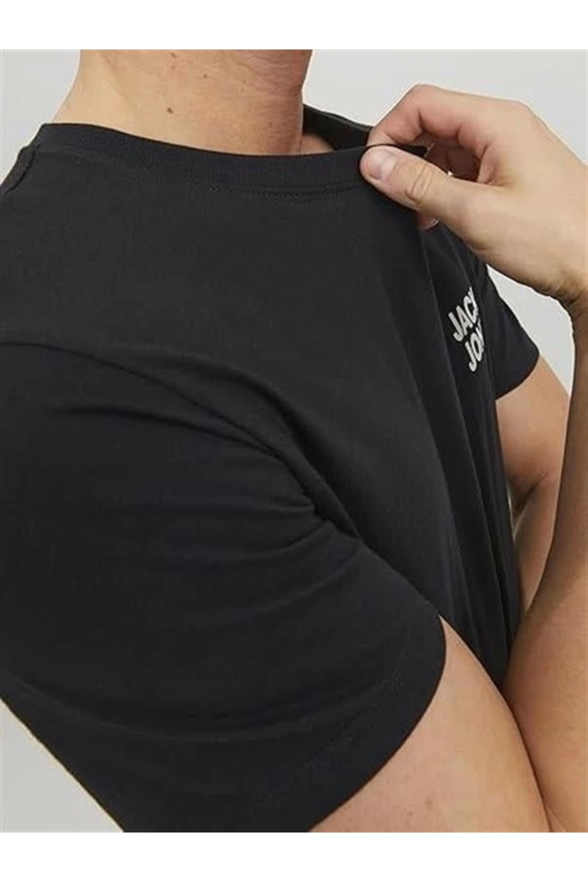 Lale Moda 12151955 Bisiklet Yaka Baskılı Erkek T-Shirt Siyah