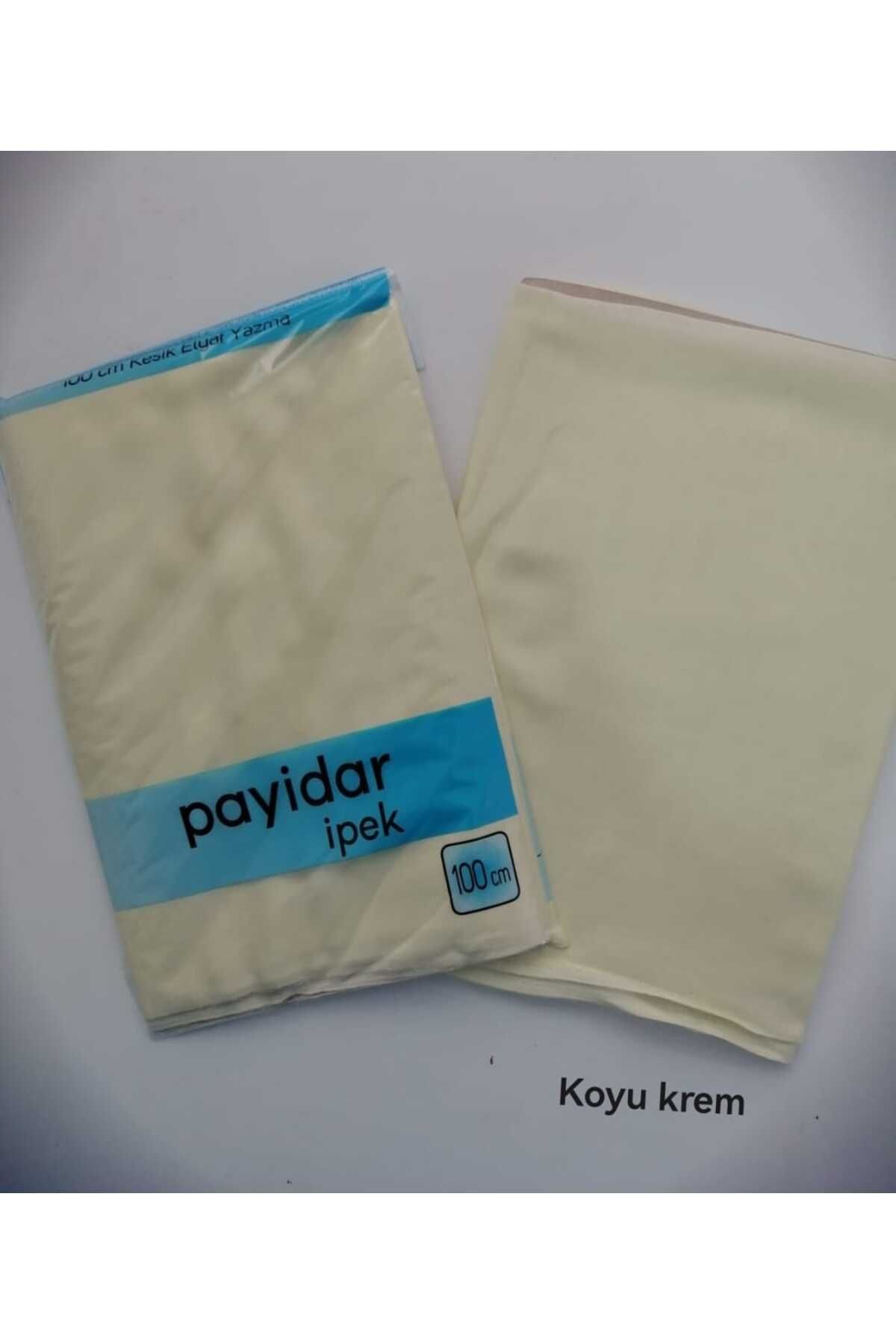 Payidar İpek Düz Krem Renk Yazma 100 Cm
