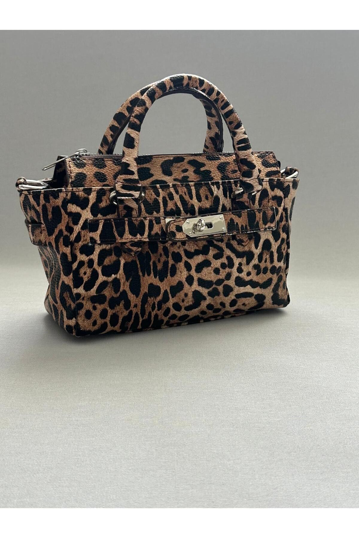 RumyaCollection Kadın Mini Str Tokalı Çapraz Askılı Çanta Leopar