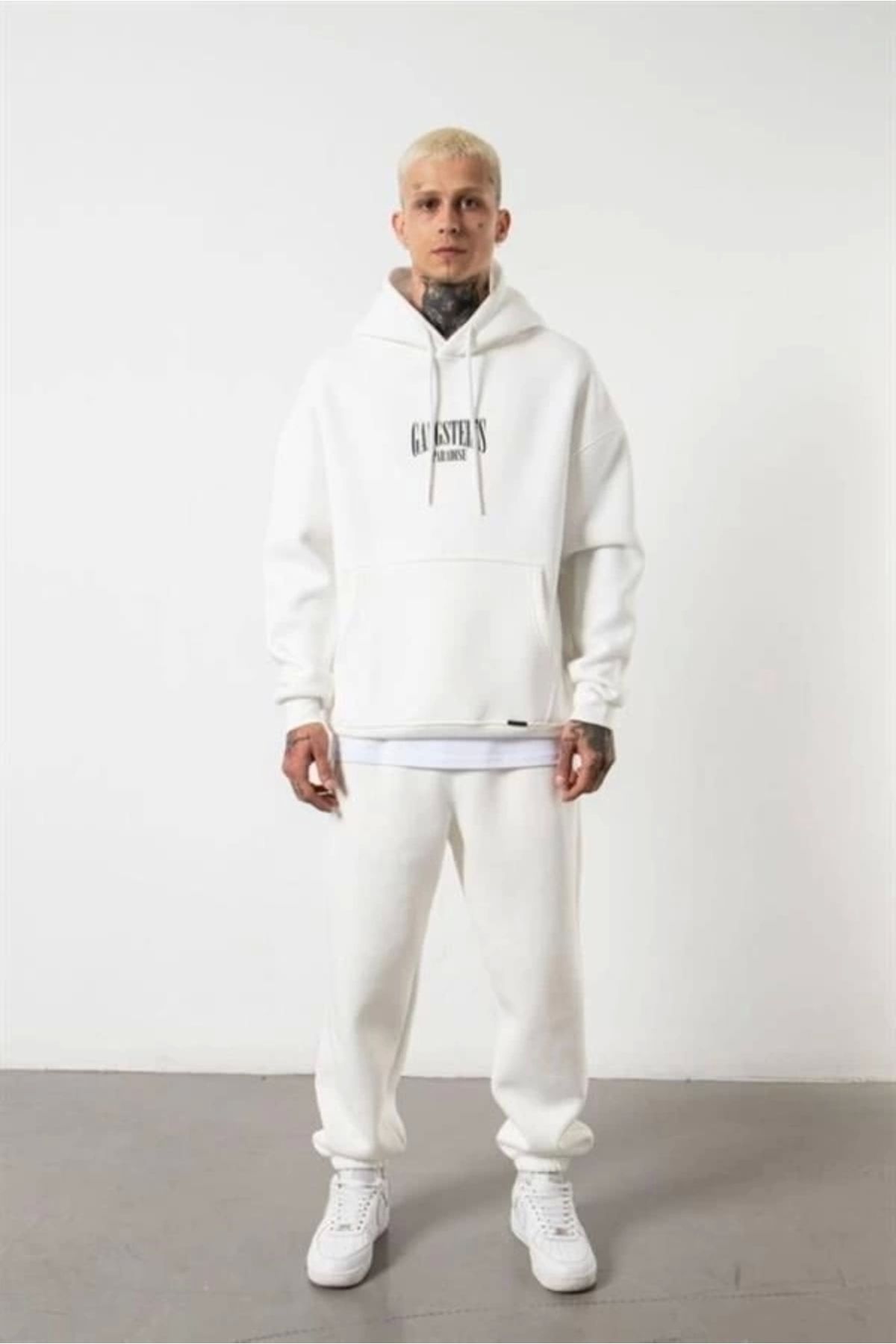Lale Moda Oversıze Baskılı Erkek Sweatshirt