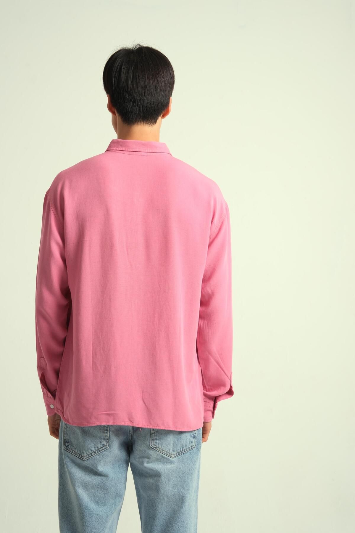 NGR-Guava Viscose Draped Shirt Pink 6