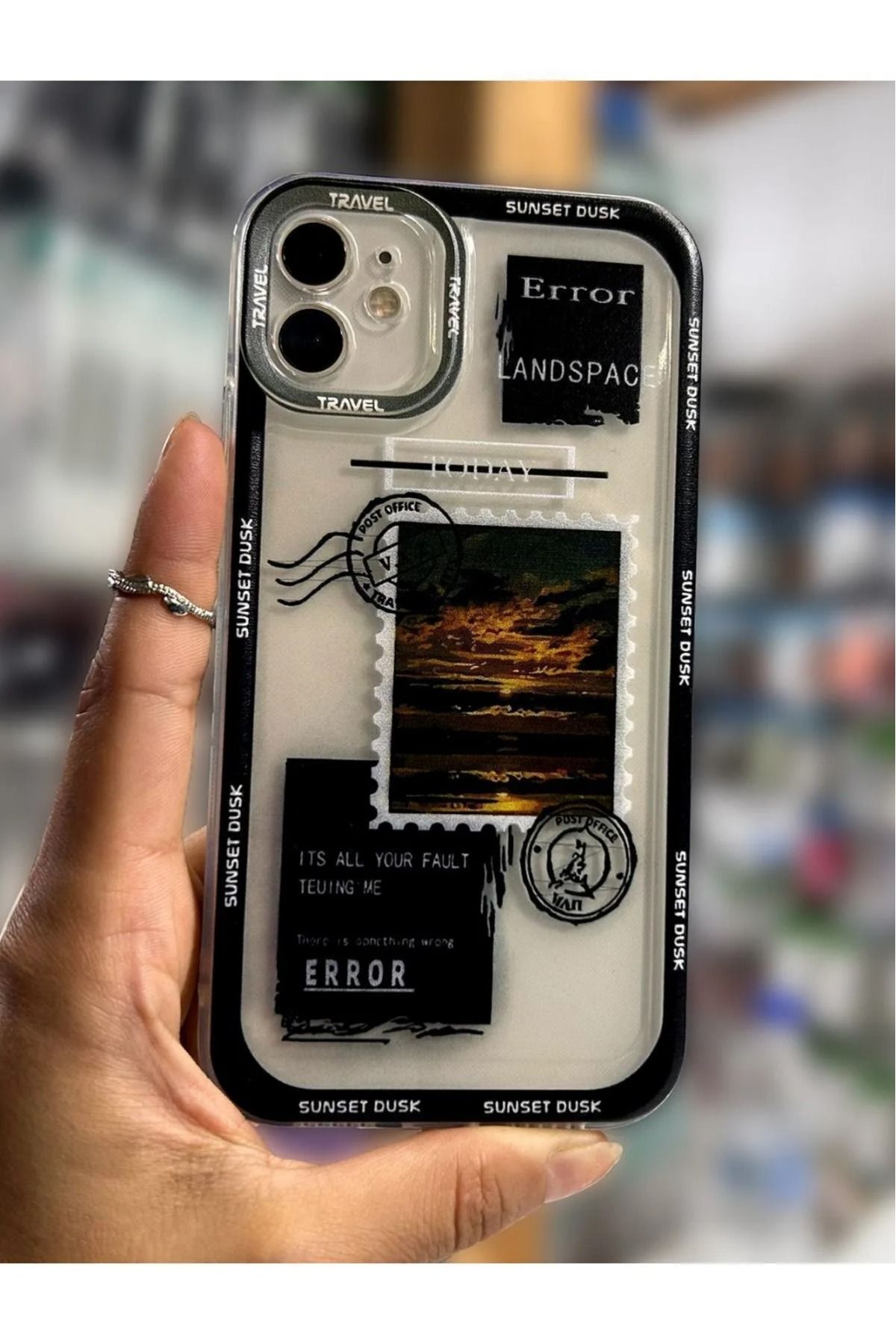 LUXKLAS iphone 11 desen baskılı darbeye karşı dayanıklı şeffaf kılıf