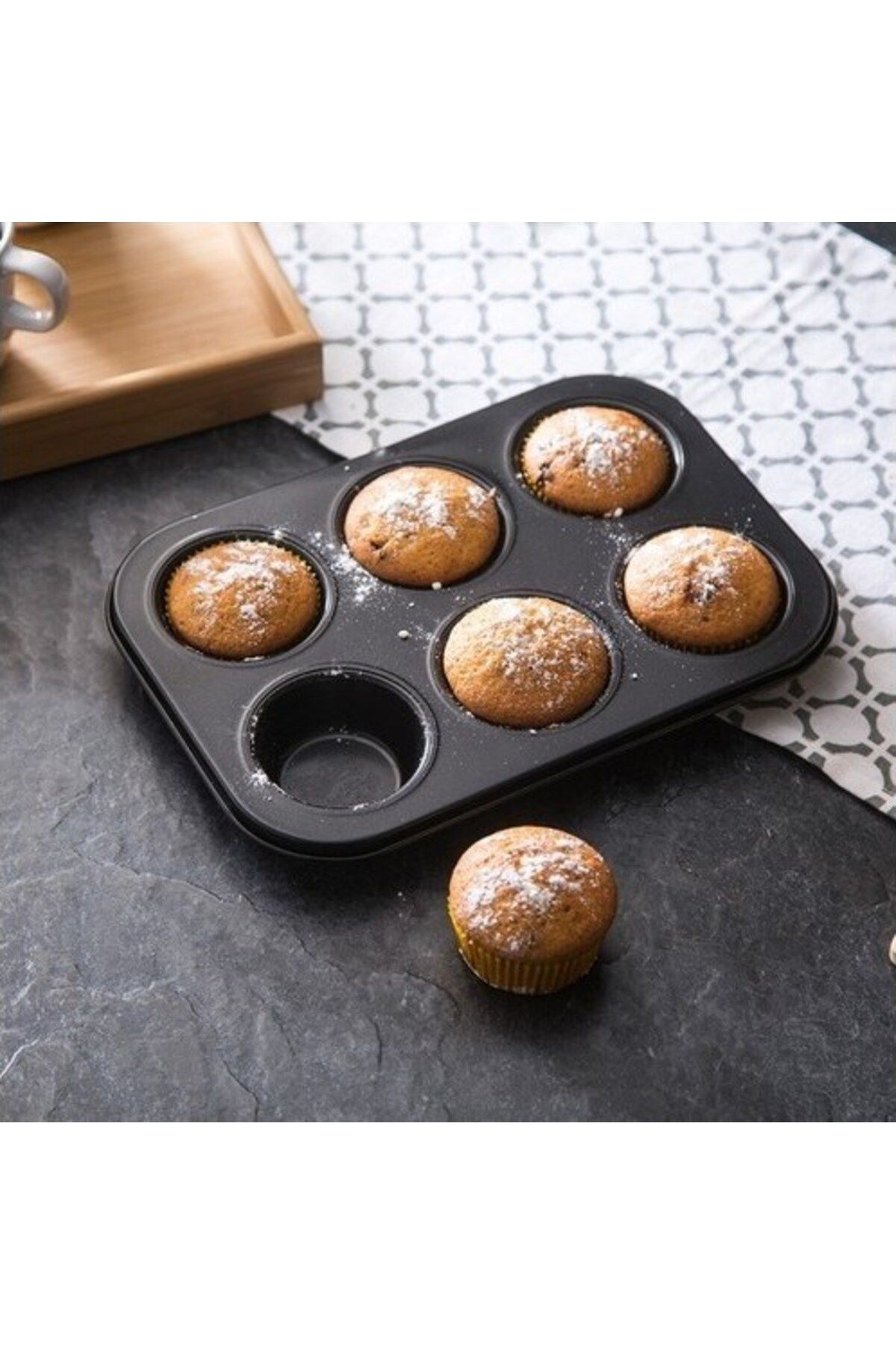 TEKNO İSTANBUL Tekno Istanbul Mutfak Teflon 6'lı Muffin Kalıbı,kek Kalıbı,