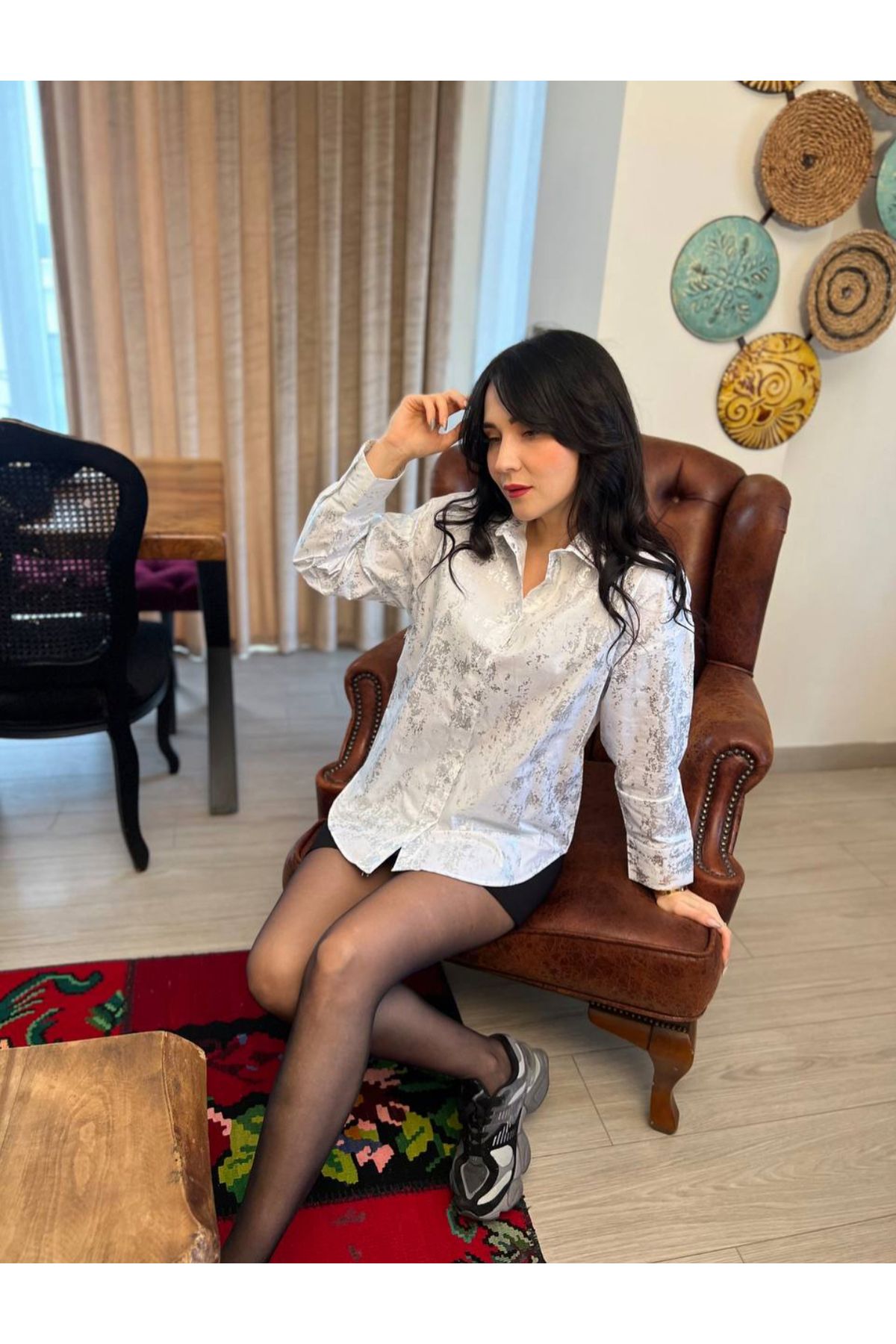 YAZGI MODA Varaklı gömlek