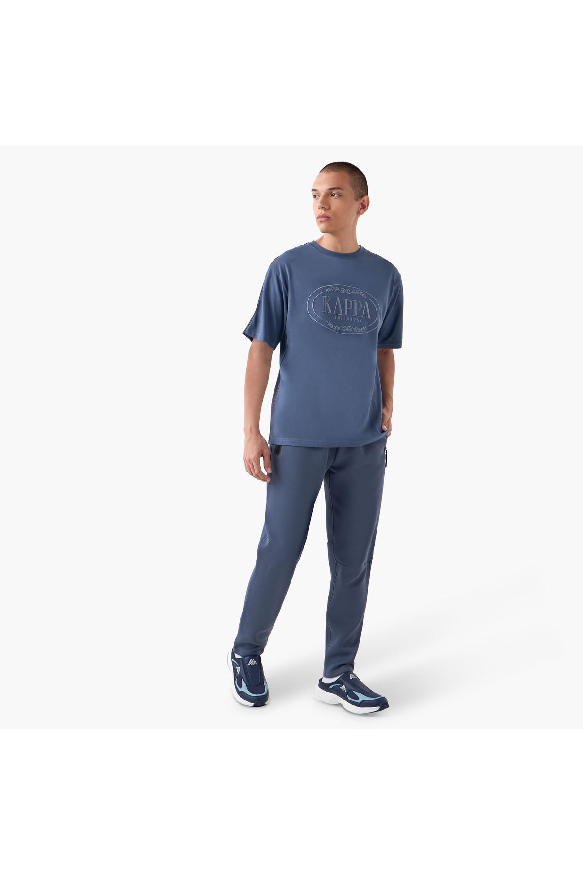 Kappa-Regular Fit Track Pants with Drawstring Closure and Pockets 2