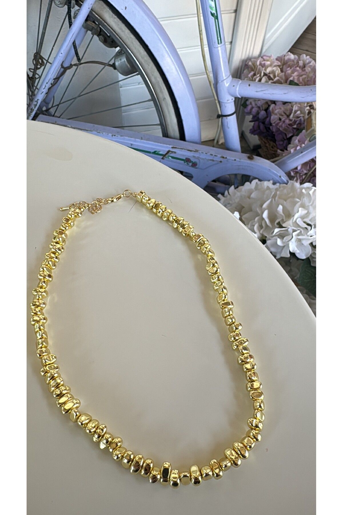 ECE YAMAN AKSESUAR Mİnimal taşlı gold kolye