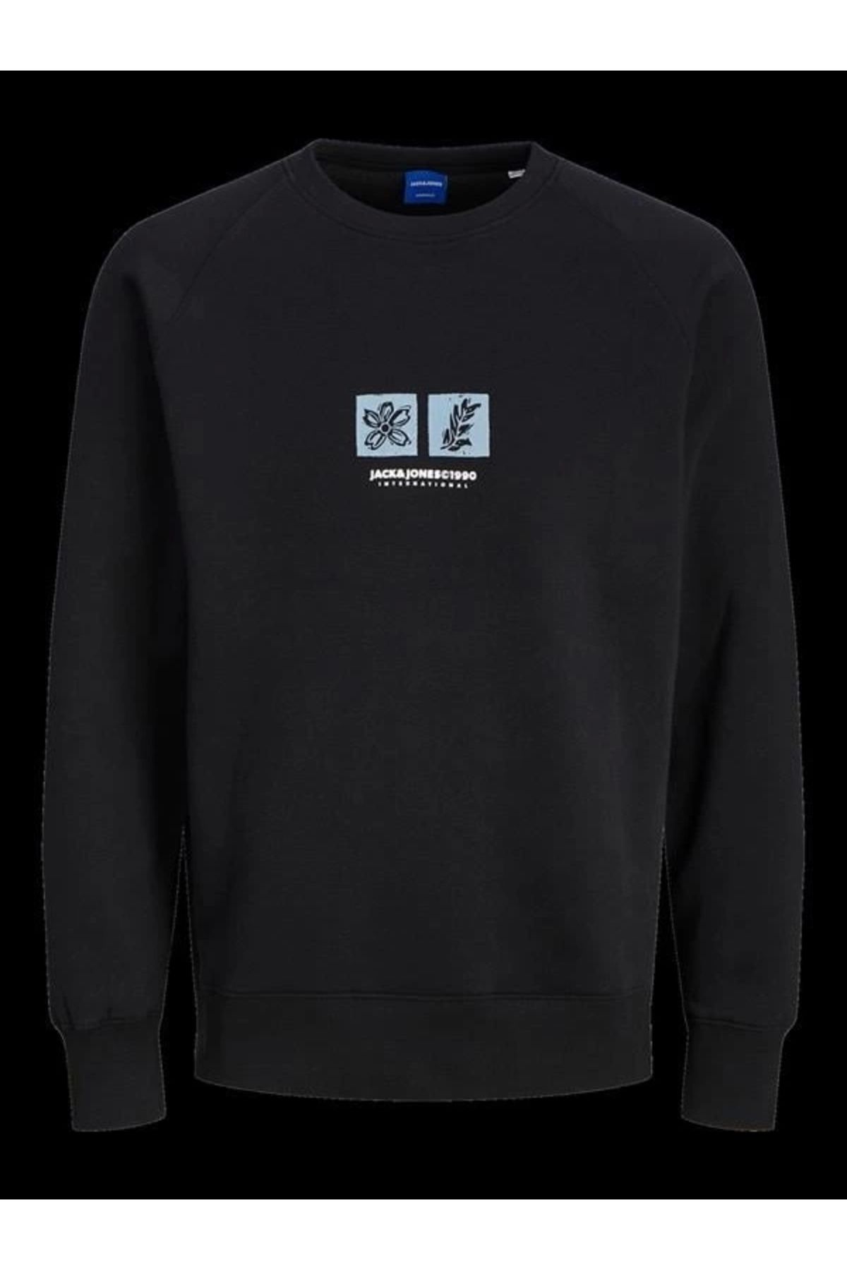 Lale Moda Bisiklet Yaka Şardonlu Ve Baskılı Erkek Sweatshirt