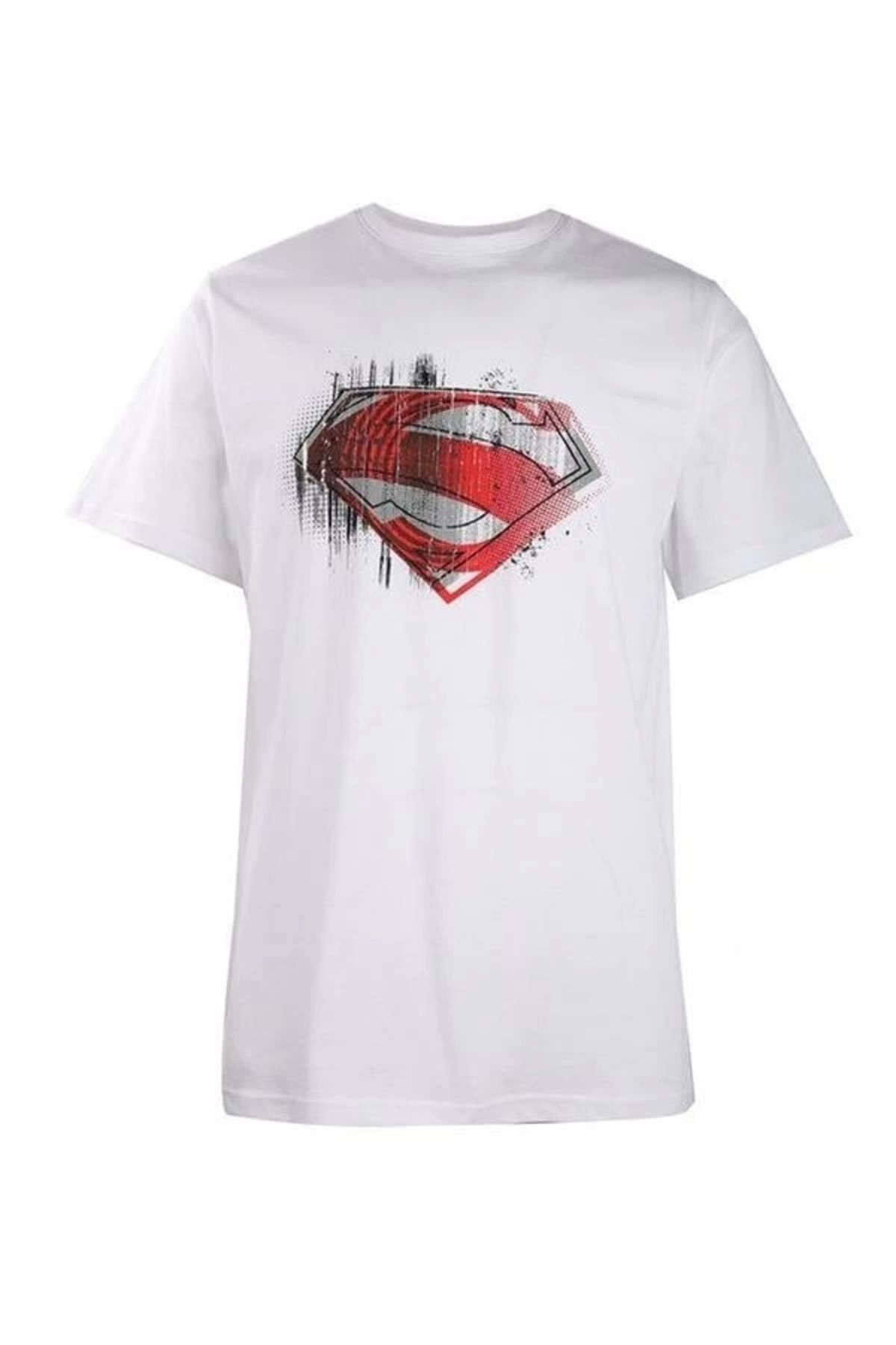Lale Moda Superman Baskılı Basıc Erkek T-Shirt