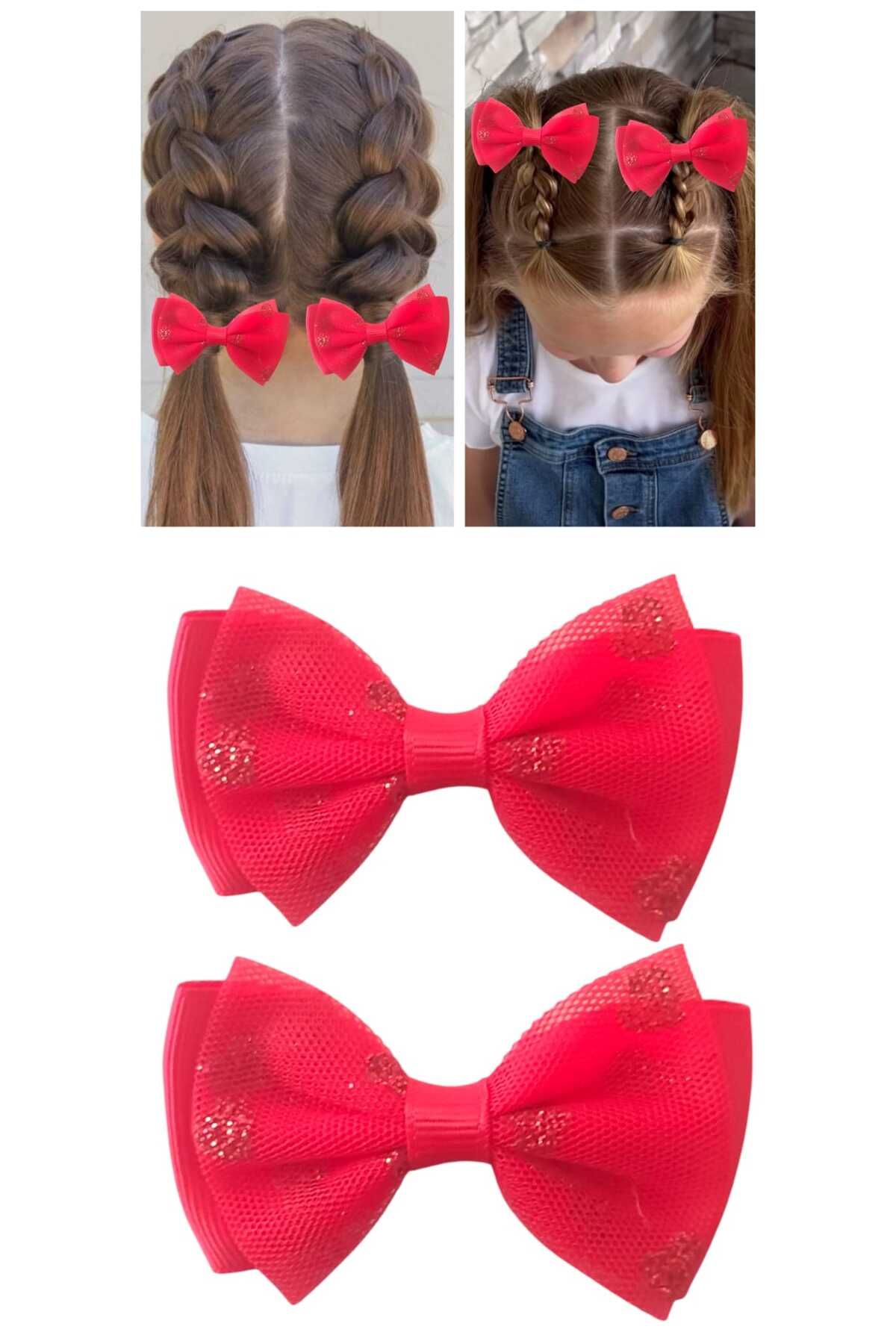 Eva Rose 2 Li Kız Çocuk Toka Çocuk Toka Çocuk Lastikli Toka Okul Tokası Bayram Tokası Bebek Tokası