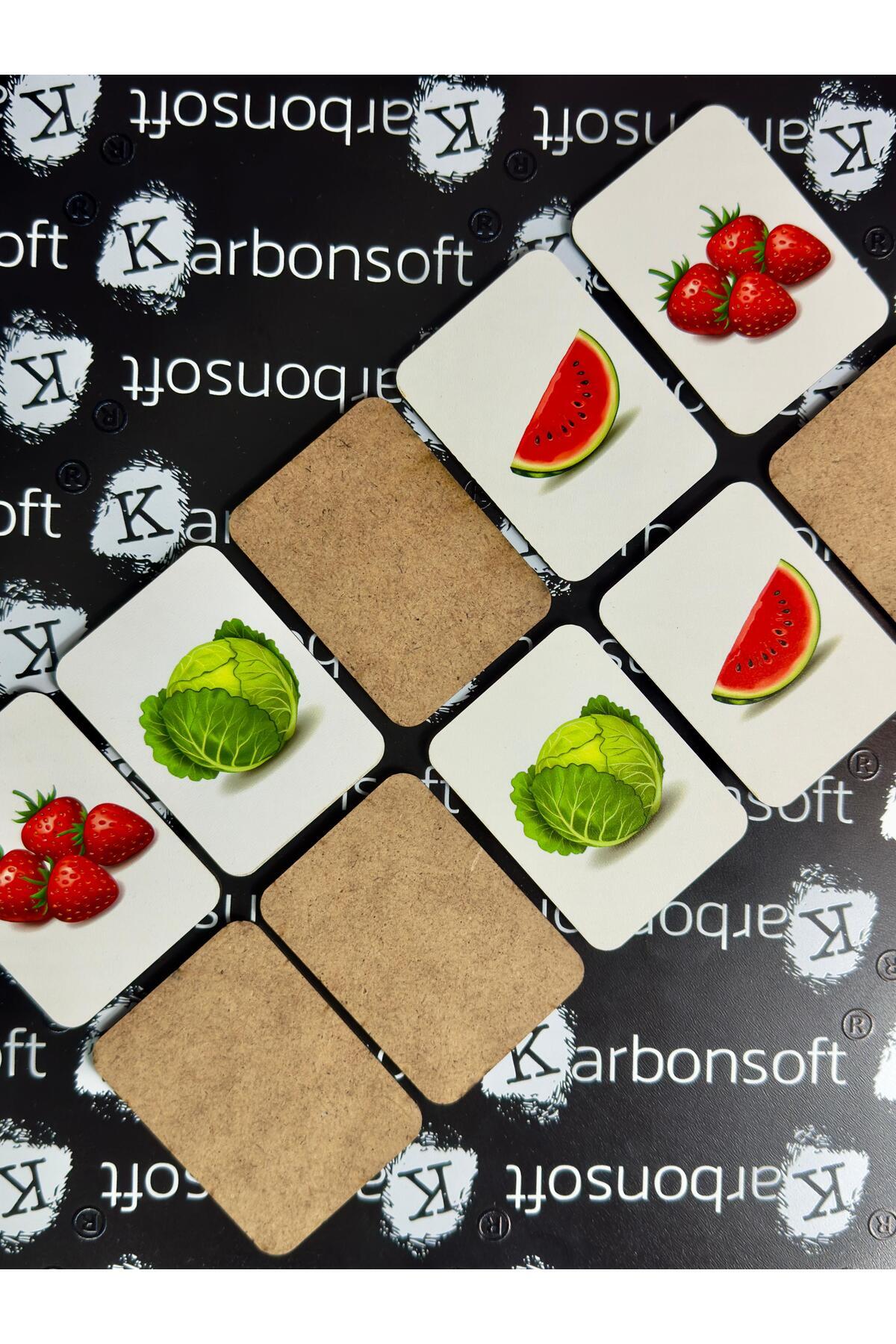 karbonsoft Zeka Kartları Ahşap Eğitici Hafıza Eşleştirme Oyunu Sevimli Meyveler Oyuncak ( 5,5 x 7,5 CM) fotoğrafı 5 (önizleme)