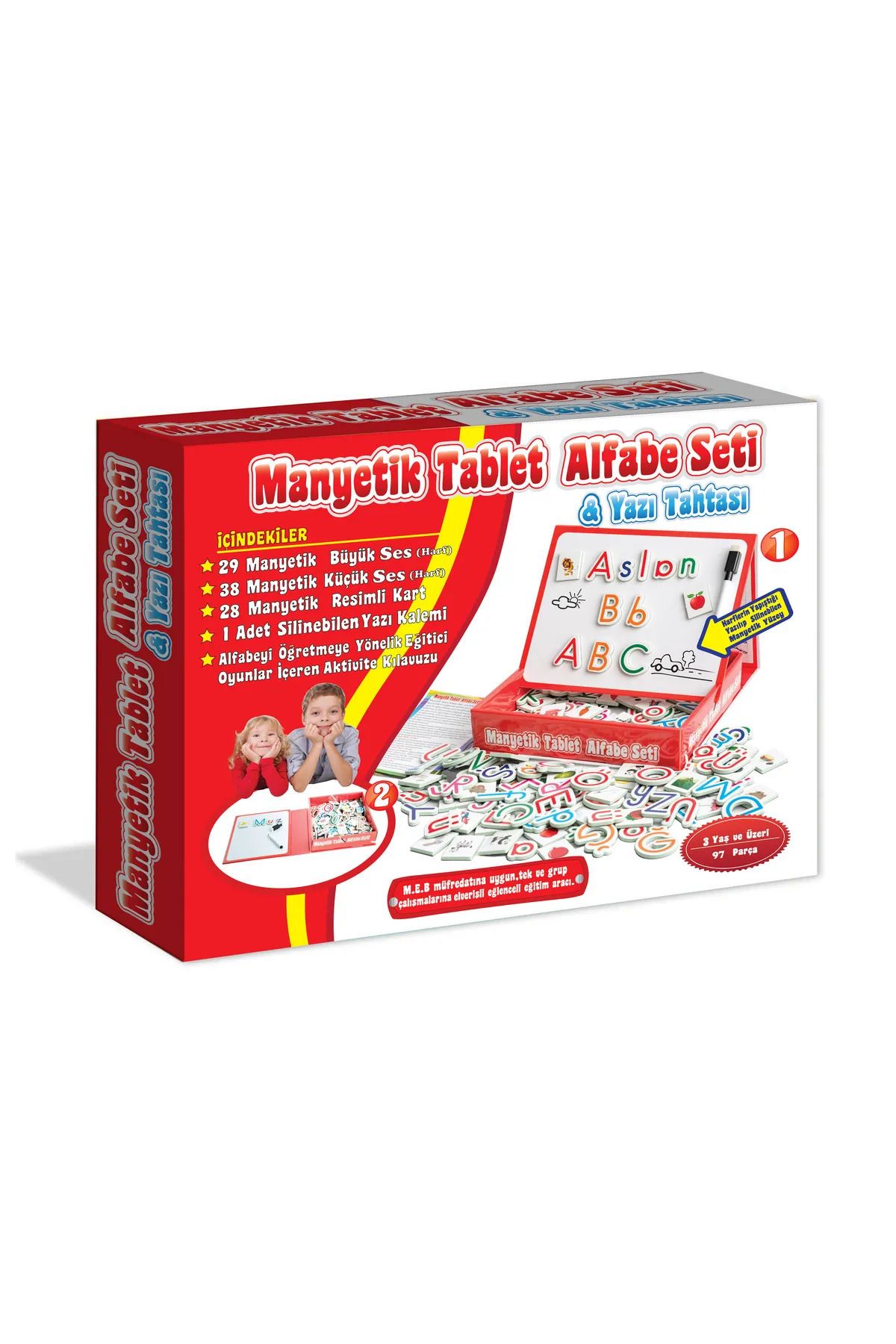 SepetinBurada Manyetik Tablet Alfabe Seti ve Yazı Tahtası