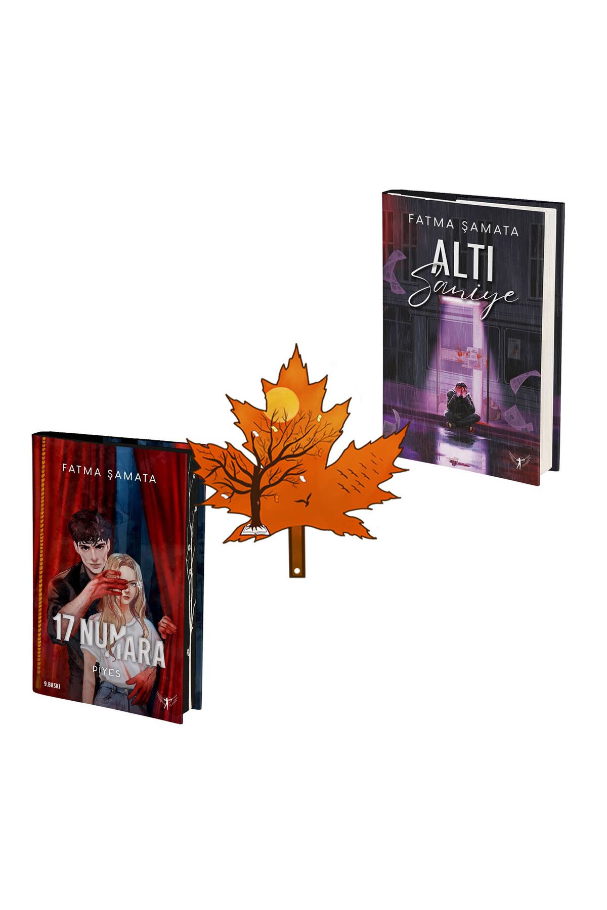 Artemis Yayınları fatma şamata - 17 numara piyes -ve- altı saniye -ciltli set- kitap ayracı ile