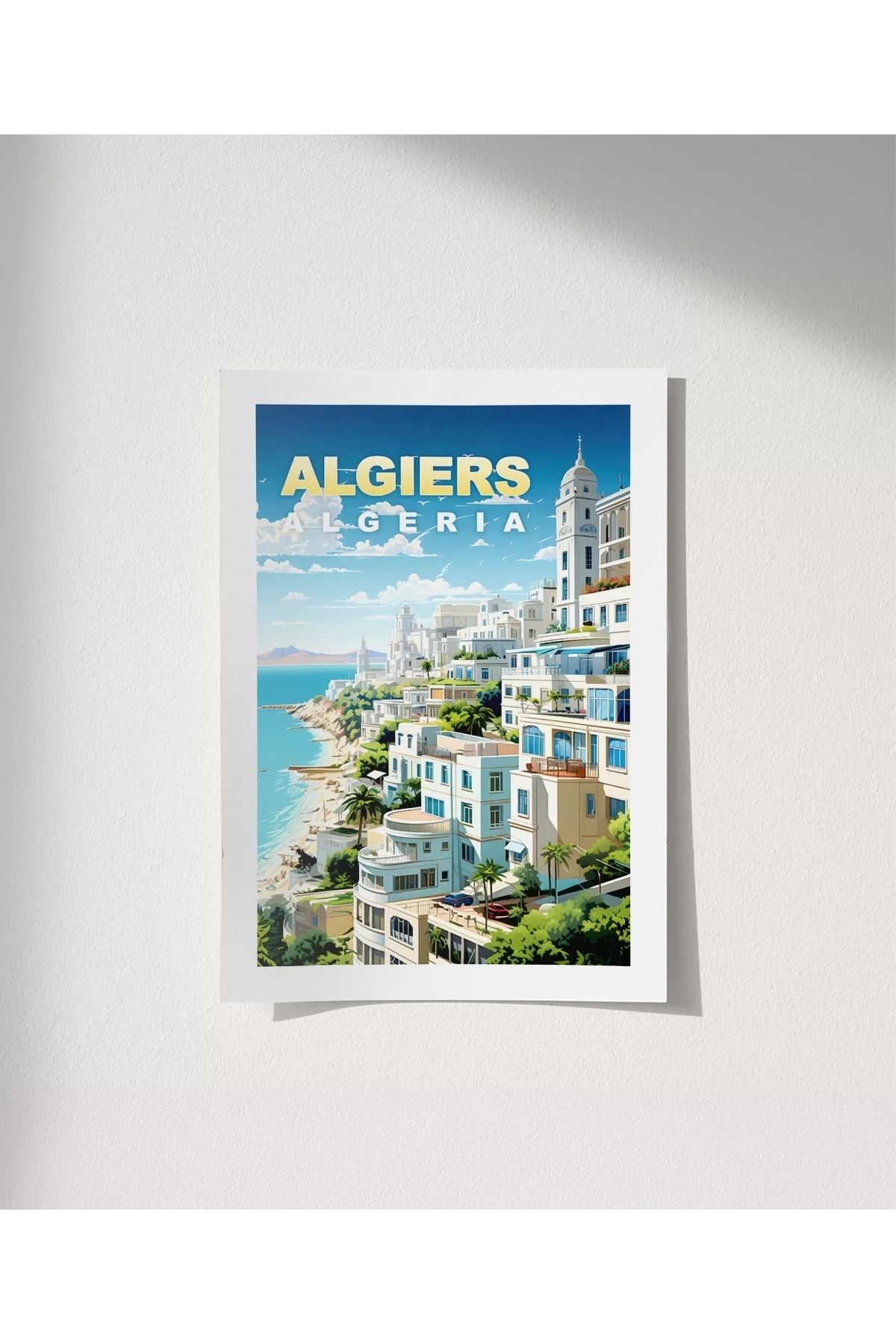 VOGLOO Çerçevesiz Poster Algiers Coastal Serenity