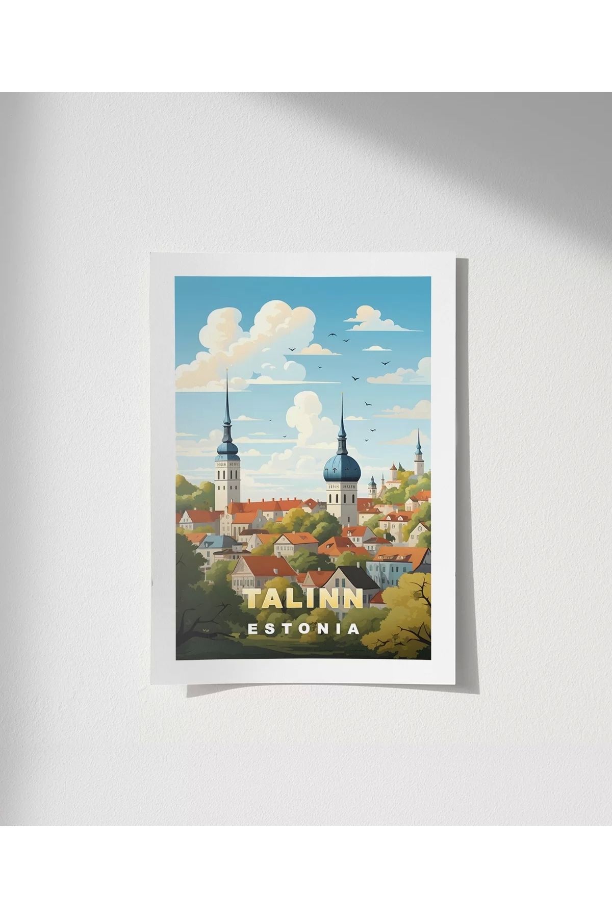 VOGLOO Çerçevesiz Poster Tallinn Tarihi Şehir Manzarası