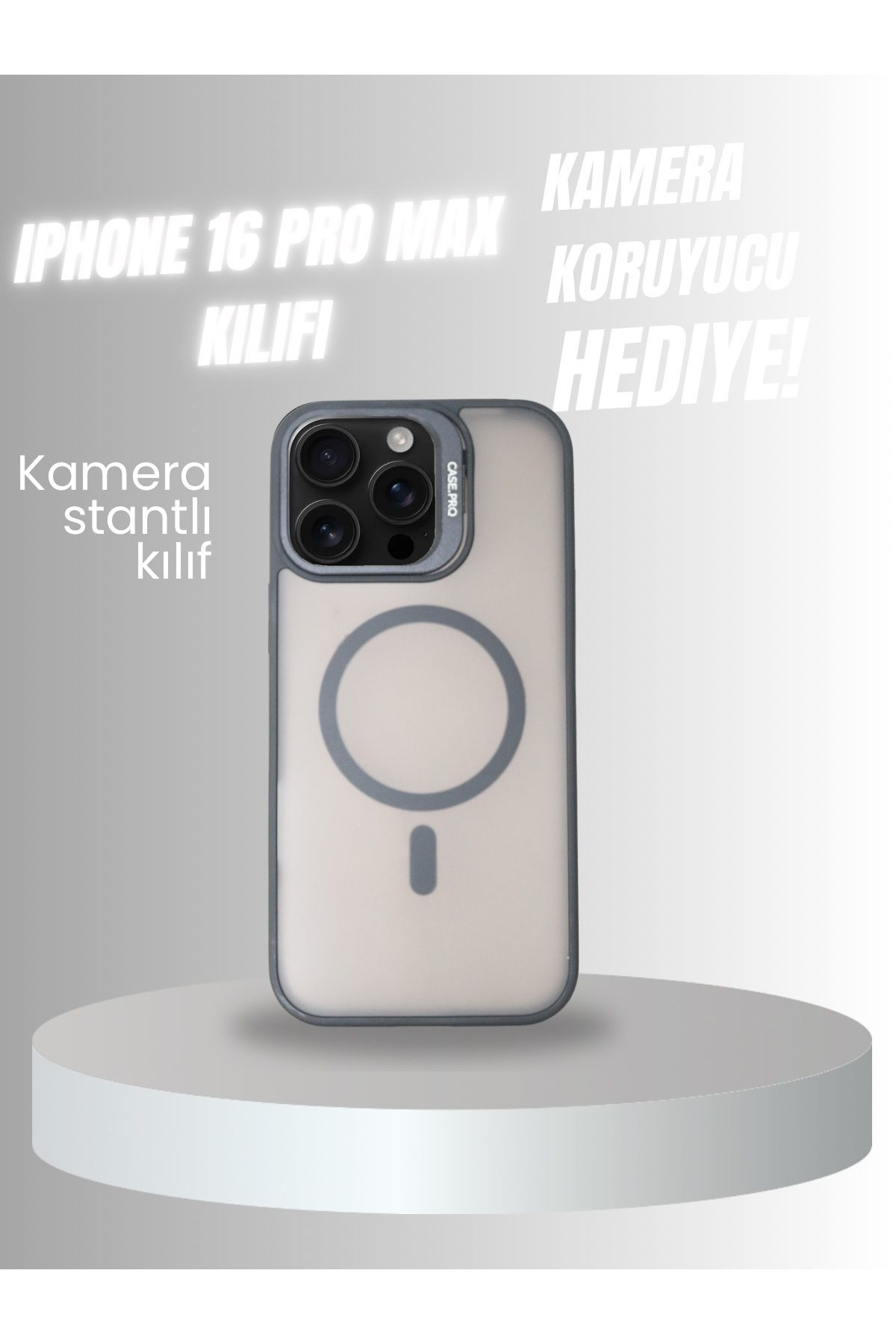 PERLA MOBILE IPHONE 16 PRO MAX MAT SİYAH MEGA KAMERA KORUYUCULU KILIF