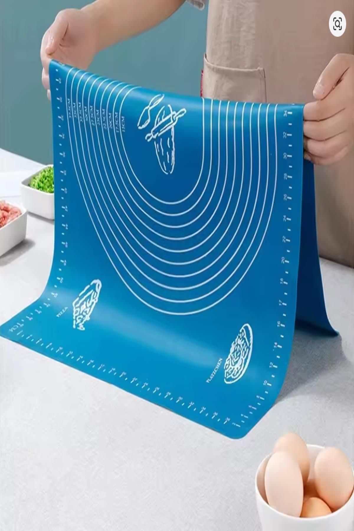 MasterCar Silikon Hamur Açma Matı Silpat Büyük Boy 50x40 cm Premium Kalite Yapışmaz Hamur Şekillendirici Mat