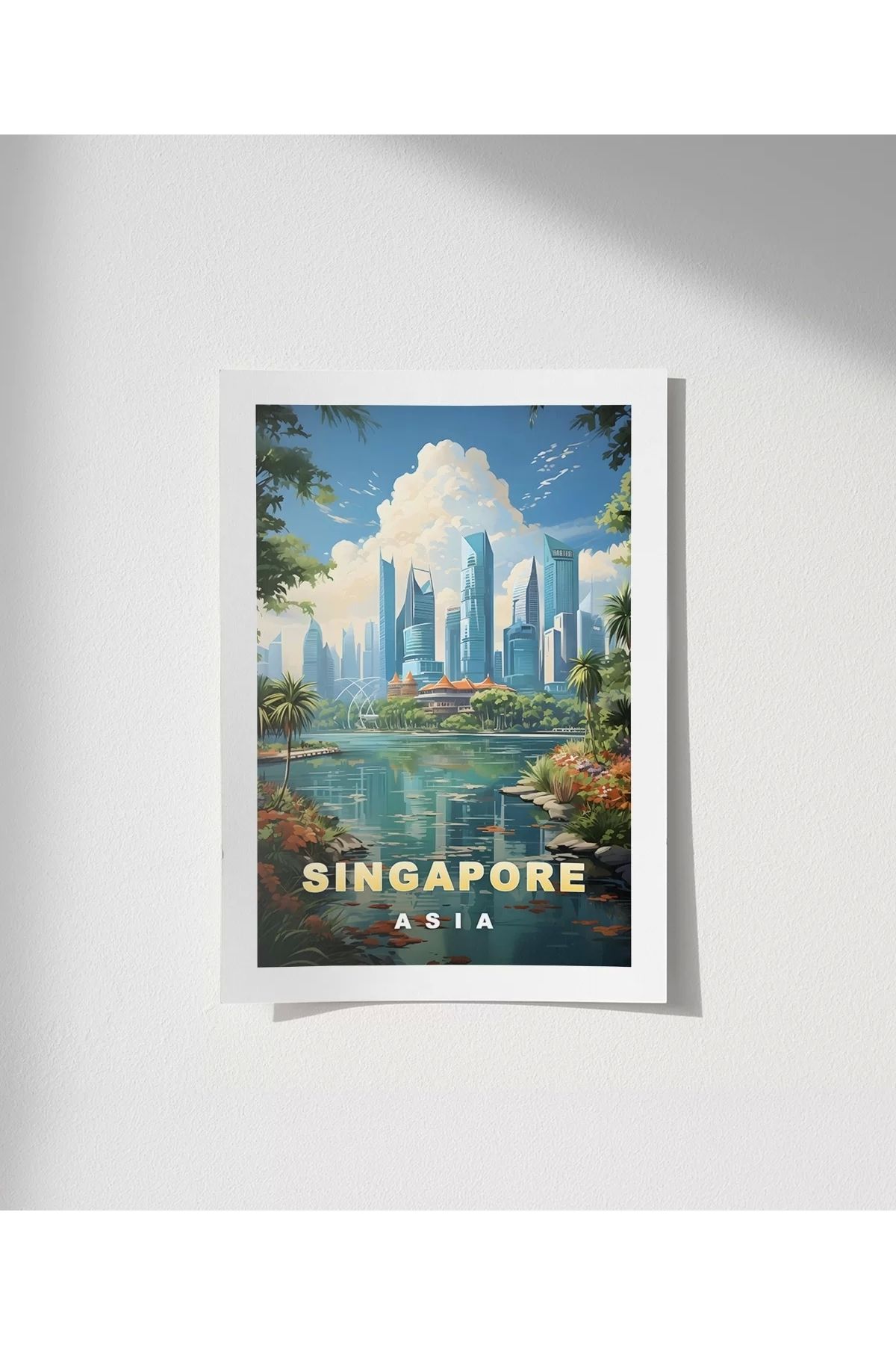 VOGLOO Çerçevesiz Poster Singapore Modern Manzarası